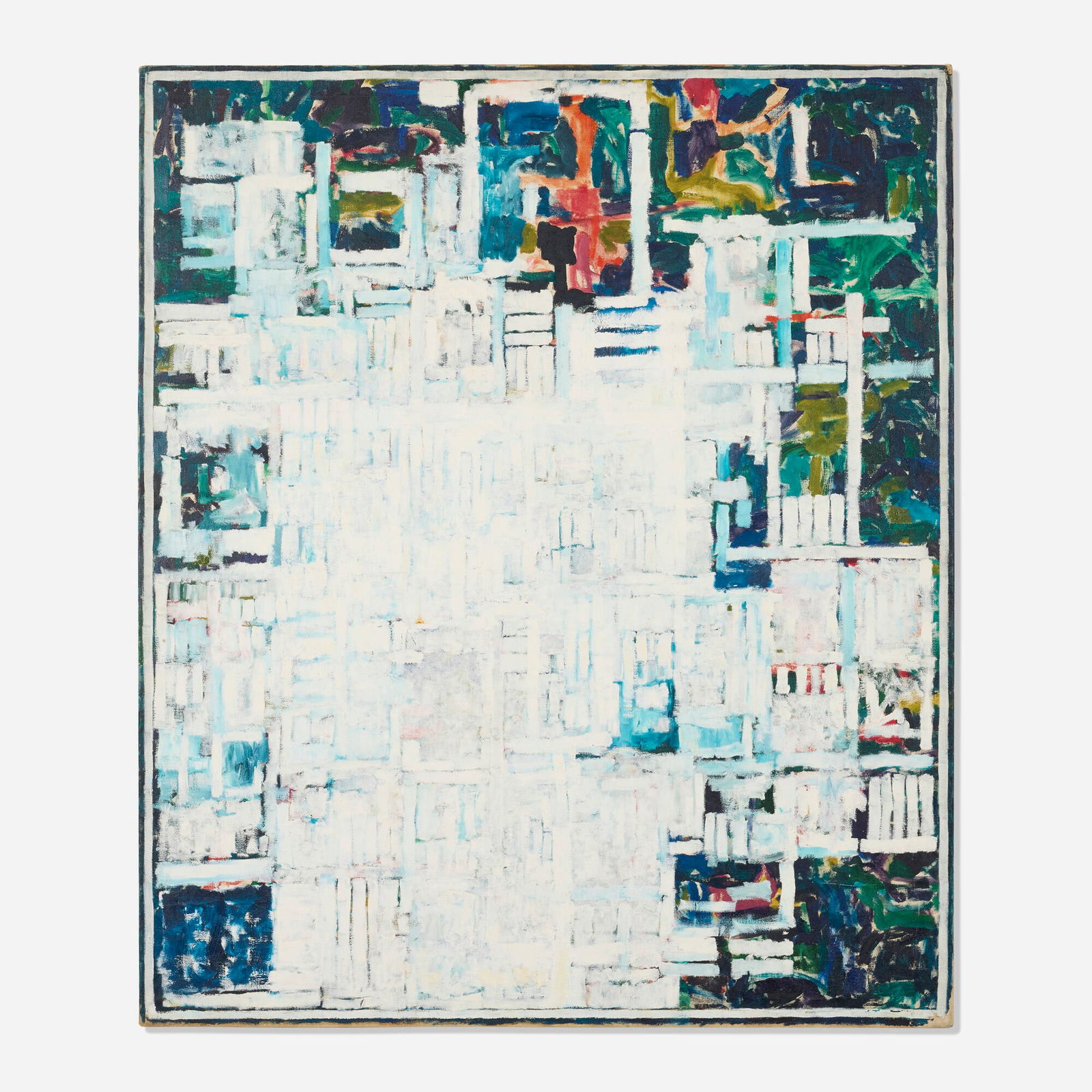 Solomon Ethe, Untitled: Solomon Ethe Untitled 1962 oil on canvas 50 h x 42.5 w in (127 x 108 cm) Signed and dated to verso 'Ethe '62'. This work will ship from Los Angeles, California.