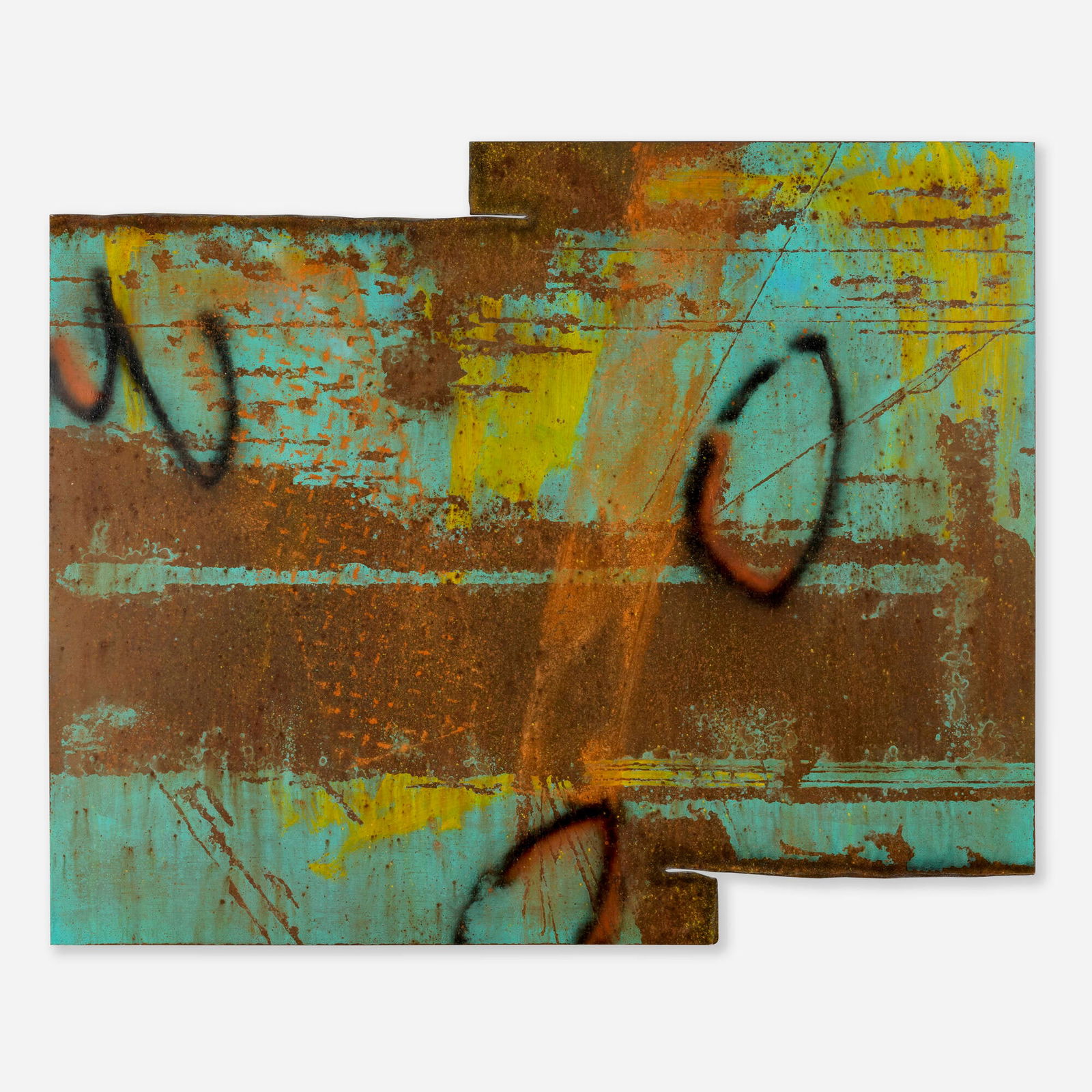 Daniel Douke, Tangee: Daniel Douke Tangee 1985 acrylic on canvas laid to panel 60 h x 75 w x 1 d in (152 x 190 x 3 cm) Signed, titled and dated to verso 'D. Douke 1985 Tangee'. Provenance: Steven Wolf Fine Arts, San