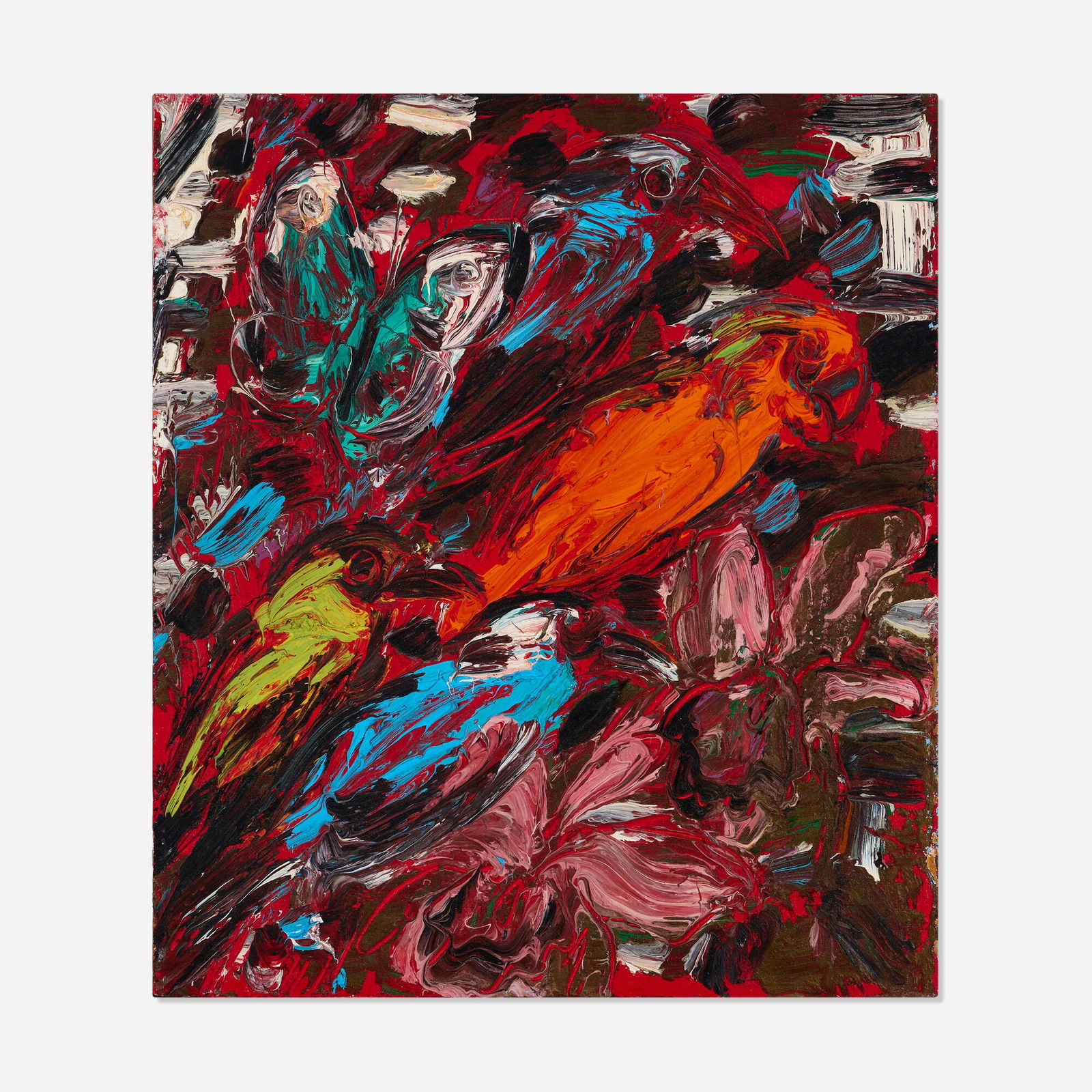 Hunt Slonem, Barcelona: Hunt Slonem Barcelona 2001 oil on panel 18.125 h x 16.125 w in (46 x 41 cm) Signed, titled and dated to verso 'Hunt Slonem Barcelona 2001'. Provenance: Palm Beach Modern Auctions, Fine Art,