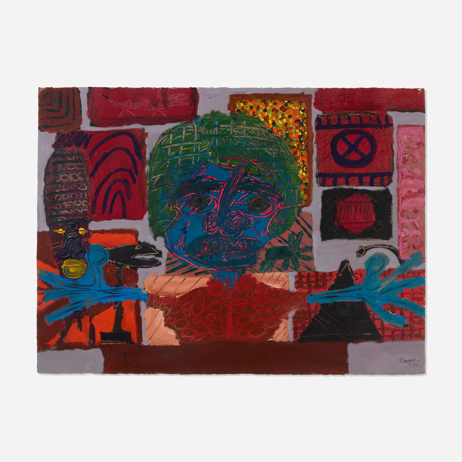 Mark Cooper, Portrait of Allan Stone: Mark Cooper Portrait of Allan Stone 1982 acrylic on paper 22.25 h x 30 w in (57 x 76 cm) Signed and dated to lower right 'Cooper 82'. This work will ship from Lambertville, New Jersey.