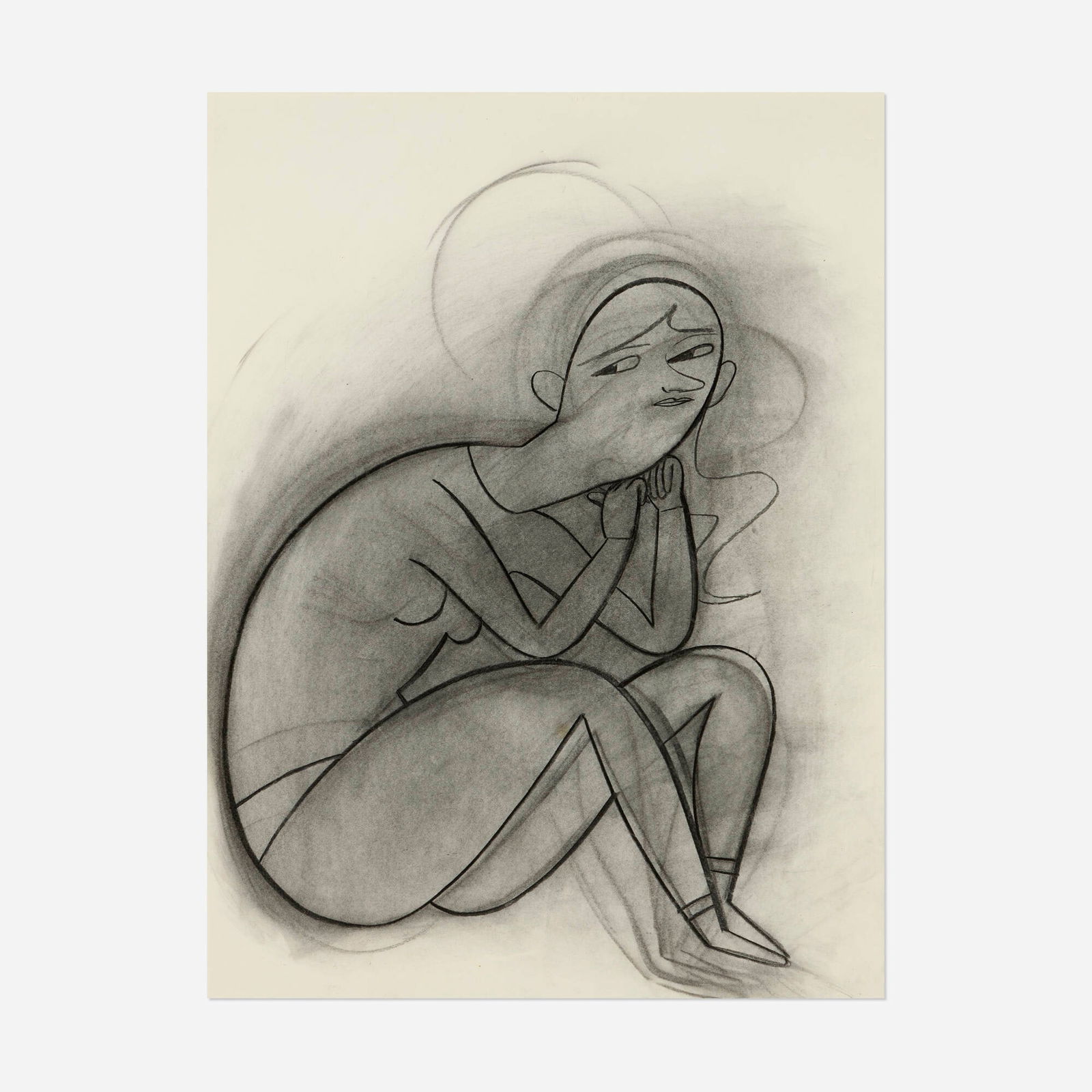 Grace Weaver, good girl blues: Grace Weaver good girl blues 2016 charcoal on paper 23.75 h x 18 w in (60 x 46 cm) Signed and dated to label to verso 'Grace Weaver 2016'. Provenance: Private Collection This work will ship