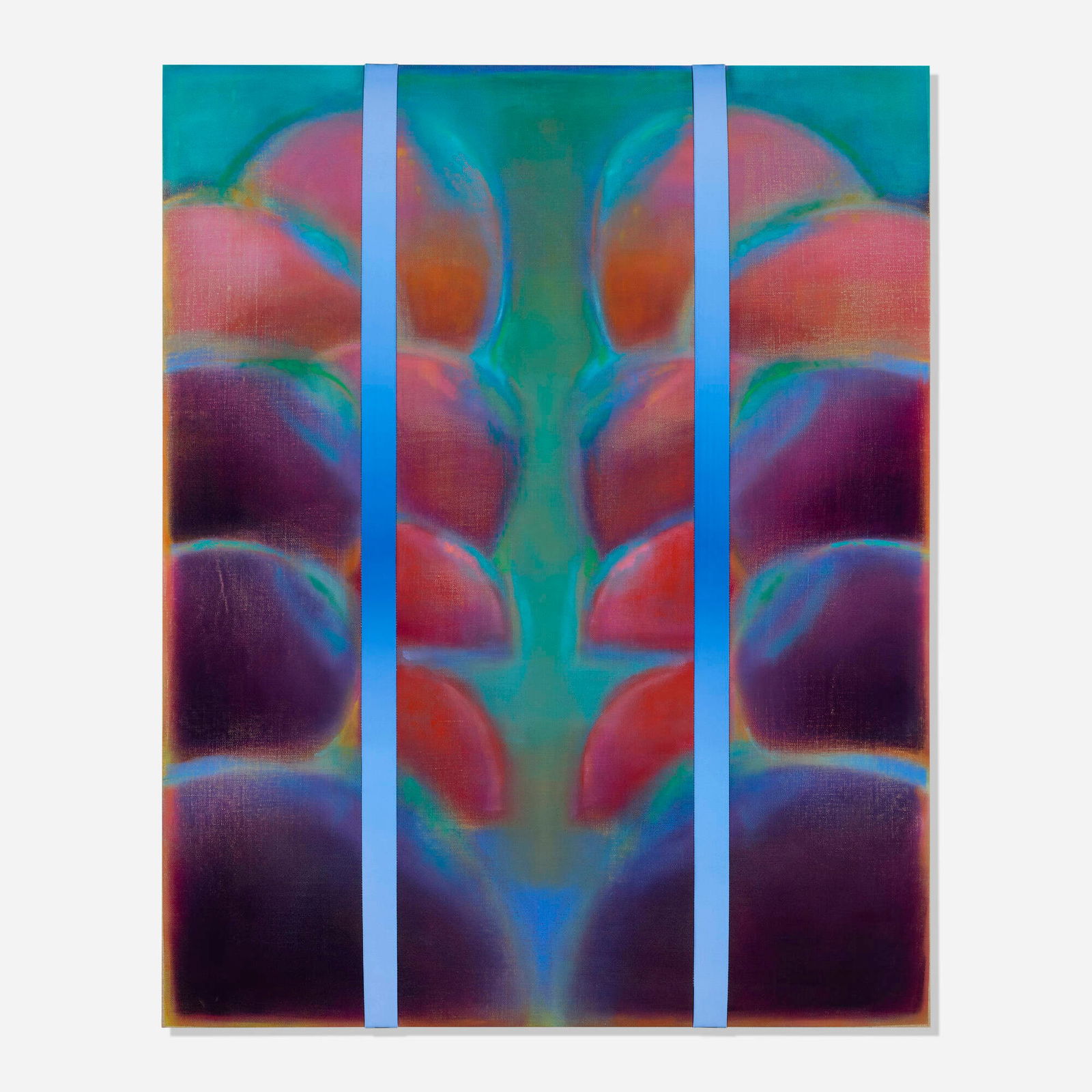 Elise Lafontaine, Peau(x) de pieces VII: Elise Lafontaine Peau(x) de pieces VII 2021 oil on linen and cotton canvas with stitches 60 h x 48 w x 2 d in (152 x 122 x 5 cm) Signed, titled and dated to verso 'Peau(x) de pieces VII 2021 Elise