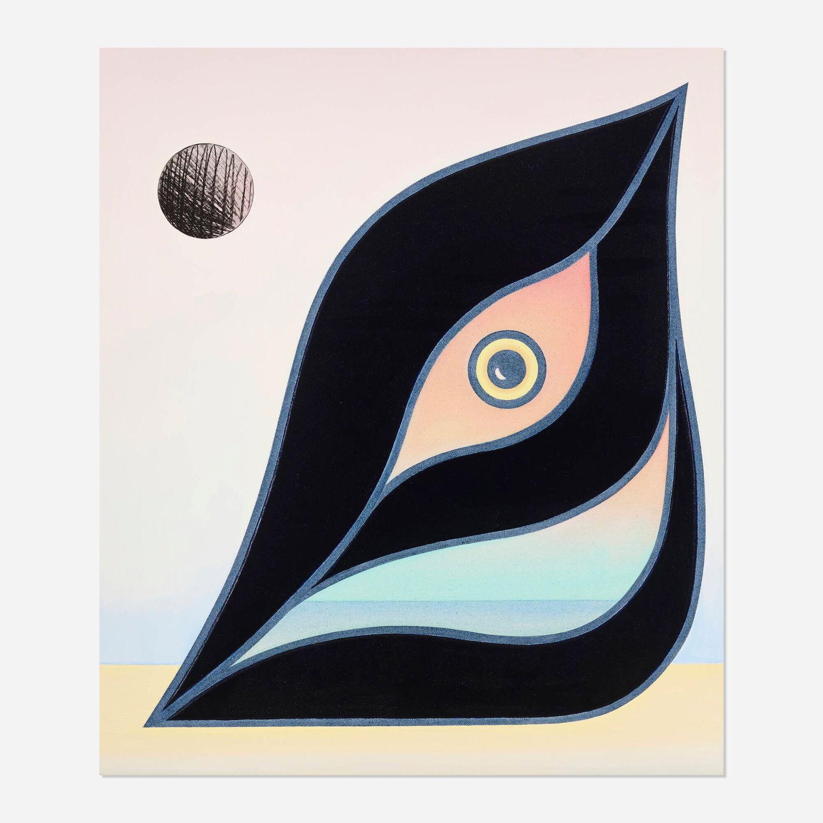 Anthony Miler, Untitled: Anthony Miler Untitled 2022 oil, acrylic and graphite on canvas in artist's frame 28 h x 24 w in (71 x 61 cm) Signed and dated to verso 'A.M. 022'. Provenance: The Pit, Los Angeles | Private