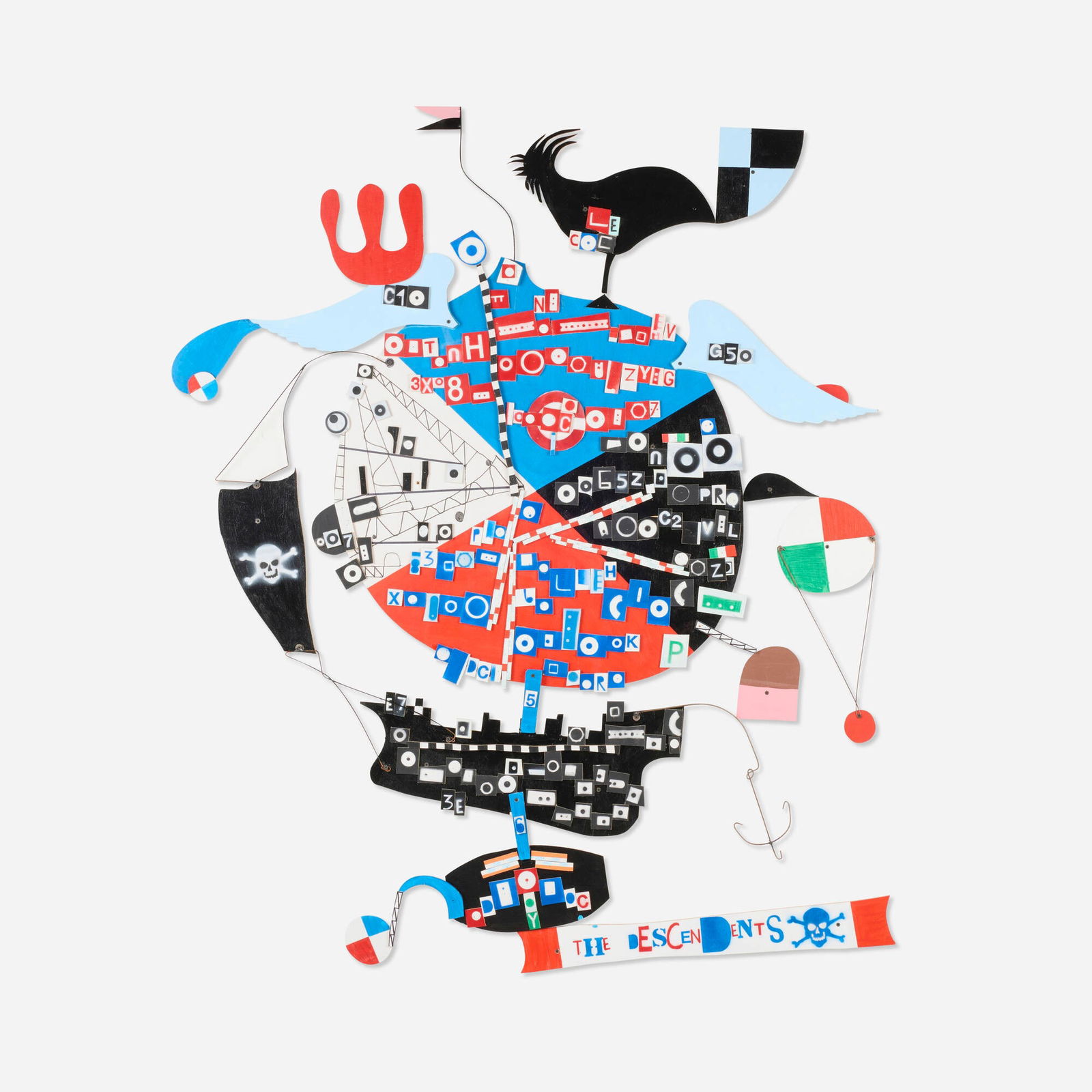 Nathan Carter, Le Coc Noir: Nathan Carter Le Coc Noir 2007acrylic, spray paint, copper wire and wood construction 75 h x 60 w x 1 d in (190 x 152 x 3 cm) Provenance: Casey Kaplan Gallery, New York | Priv