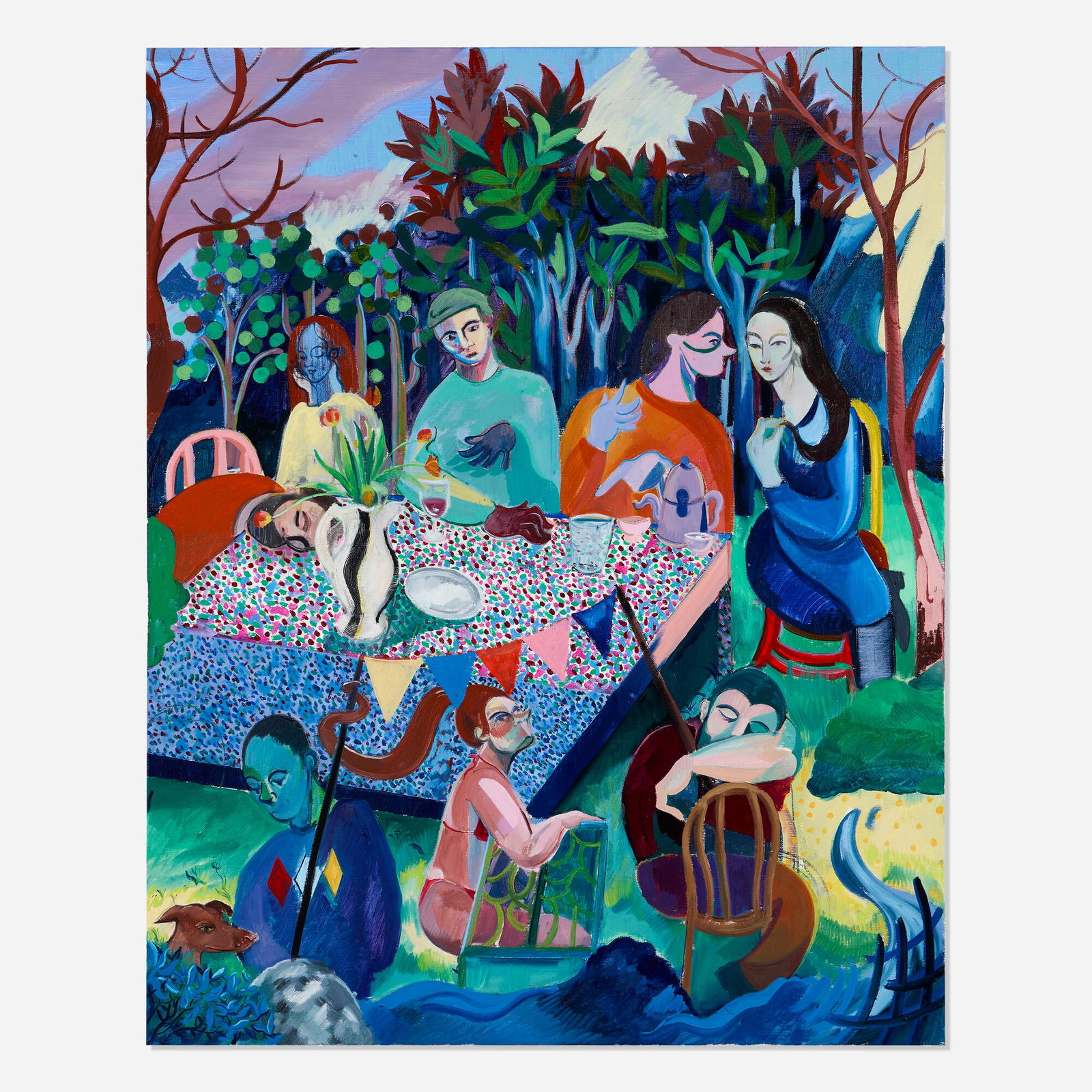 Amber Andrews, It's time to leave - one for the road: Amber Andrews It's time to leave - one for the road 2021 oil on canvas 49.5 h x 39.25 w in (126 x 100 cm) Signed, titled and dated to verso 'It's Time to Leave - One for the Road AA 2021'. This