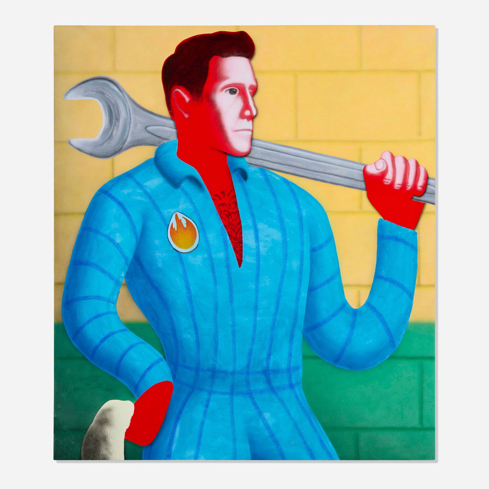 Carter Flachbarth, Herk: Carter Flachbarth Herk 2020 acrylic on canvas 47.25 h x 41.375 w in (120 x 105 cm) Signed, titled and dated to verso 'Carter Flack 2020 Herk'. Provenance: Gallery Plan X, Milan | Private