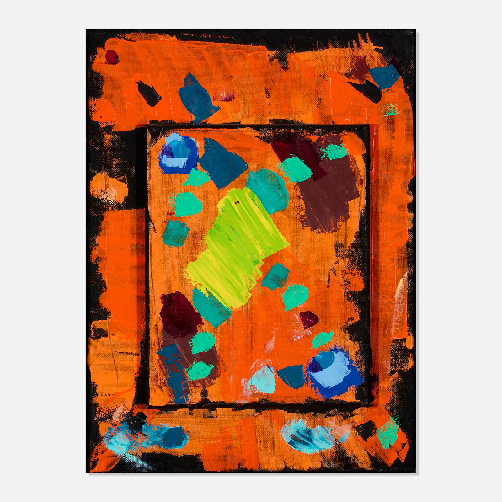 Joanne Greenbaum, Untitled: Joanne Greenbaum Untitled 2021 oil and Flashe on canvas collage 16 h x 12 w x 1 d in (41 x 30 x 3 cm) This work will ship from Lambertville, New Jersey.