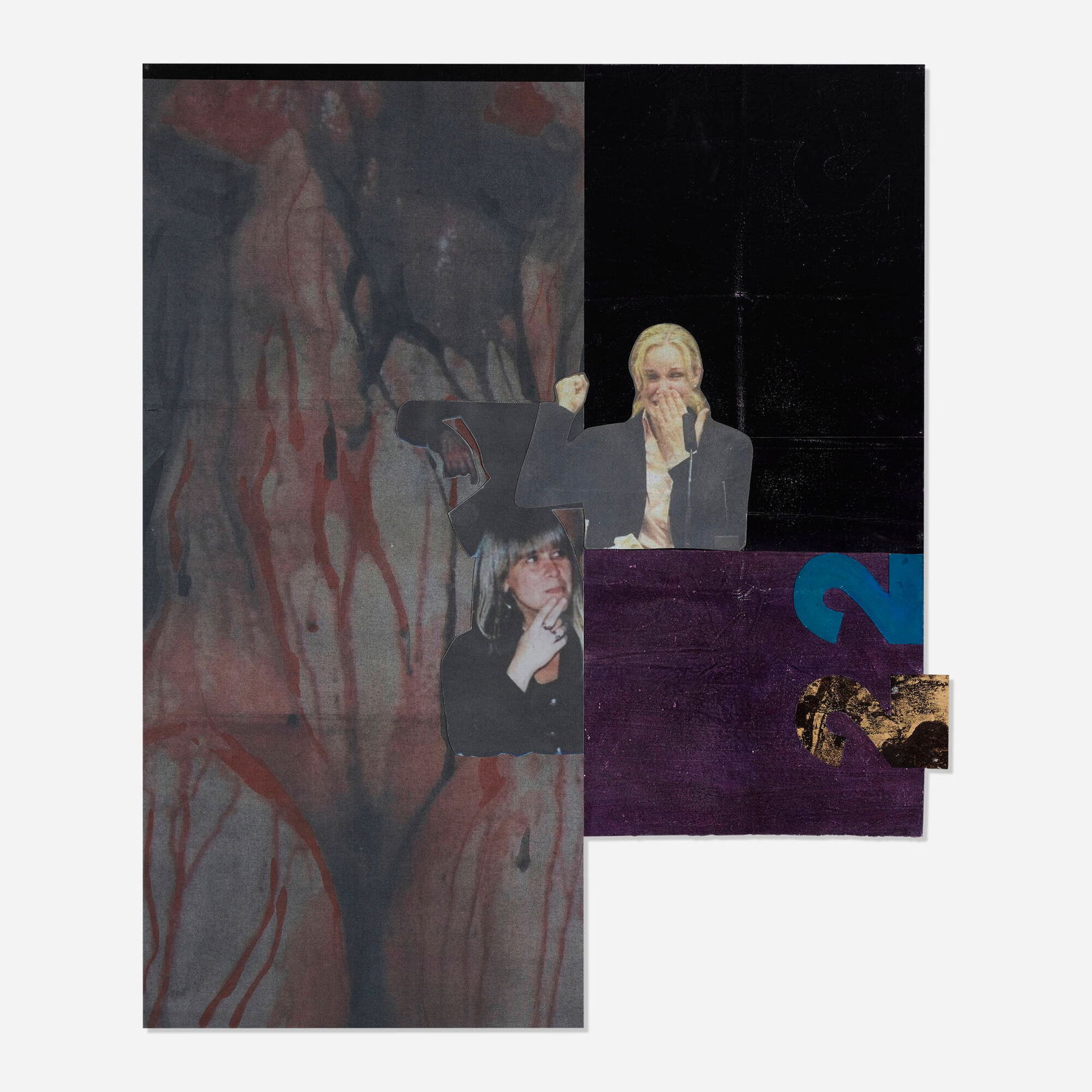 Darja Bajagic, Brittany Phillips as Lifelover, Susan Wright as Patricia Arquette (Stigmata): Darja Bajagic Brittany Phillips as Lifelover, Susan Wright as Patricia Arquette (Stigmata) 2016 acrylic on canvas with cardboard and UV prints 54.25 h x 45.5 w in (138 x 116 cm) Signed and dated