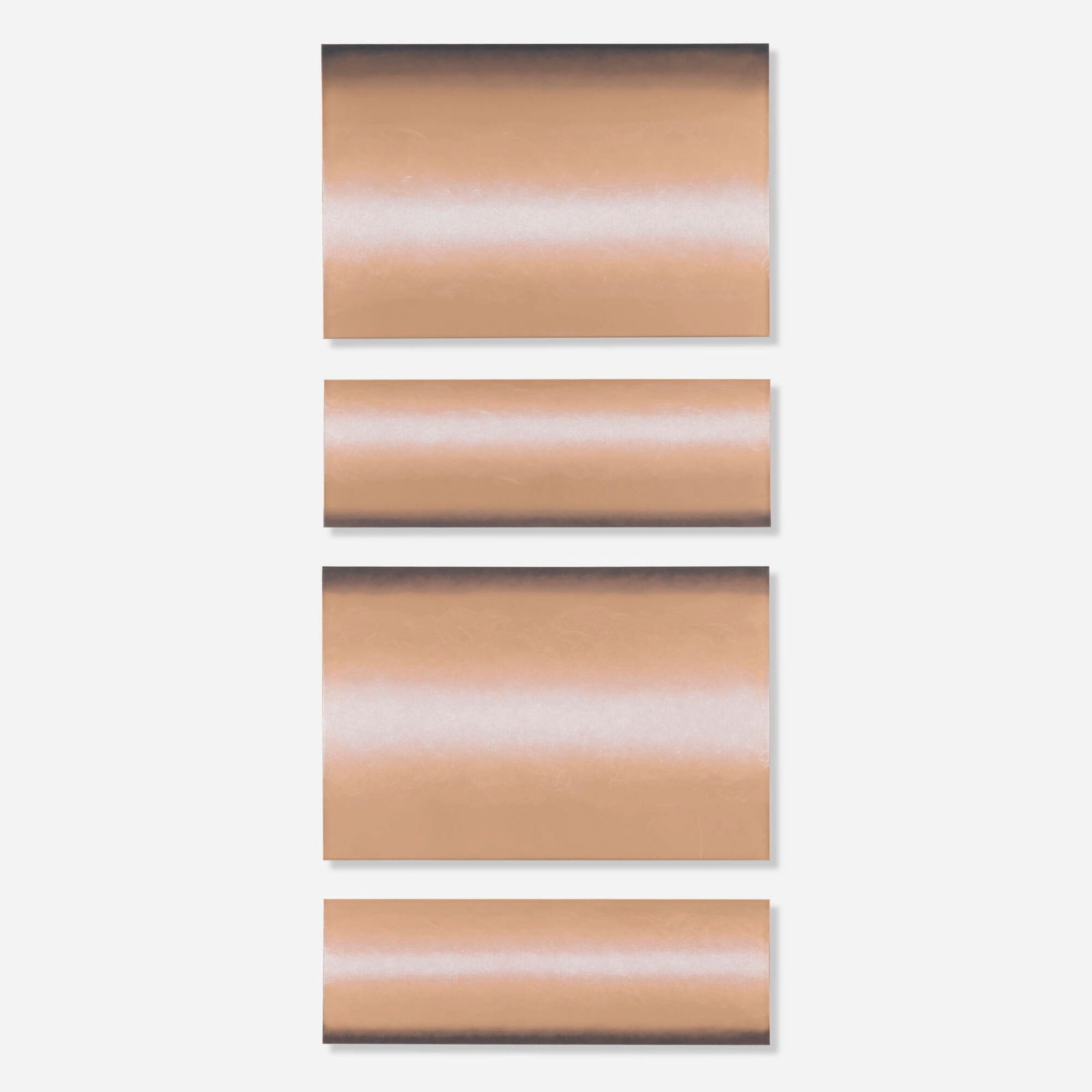 Jessica Loughlin, Suspended between present and future: Jessica Loughlin Suspended between present and future 2005 kiln-formed glass mounted to aluminum 50 h x 18 w in (127 x 46 cm) Signed, titled, dated and inscribed to mount verso of each panel