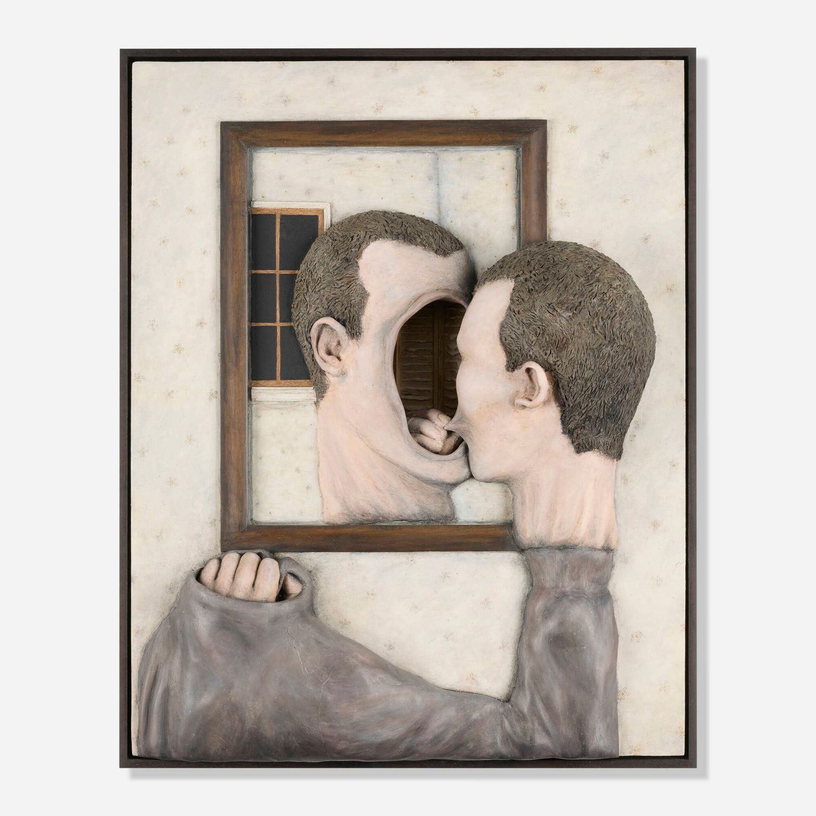 Dan Herschlein, Whose House Do We Live In?: Dan Herschlein Whose House Do We Live In? 2019wood, plaster, pigmented joint compound, milk paint, wax and graphite 29.25 h x 23.5 w x 8 d in (74 x 60 x 20 cm) Signed, titled and dated to vers