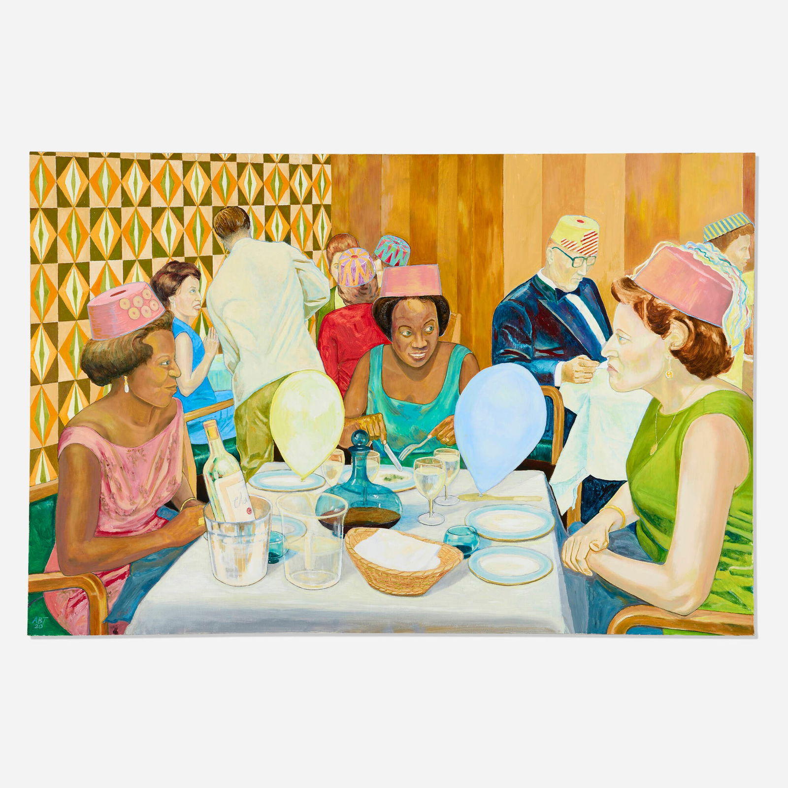 Arthur Timothy, The Good Ship M.V. Aureol: Arthur Timothy The Good Ship M.V. Aureol 2020 oil on canvas 39.25 h x 58.875 w in (100 x 150 cm) Signed and dated to lower left 'ABT 20'. Signed, titled and dated to verso 'The Good Ship M.V.