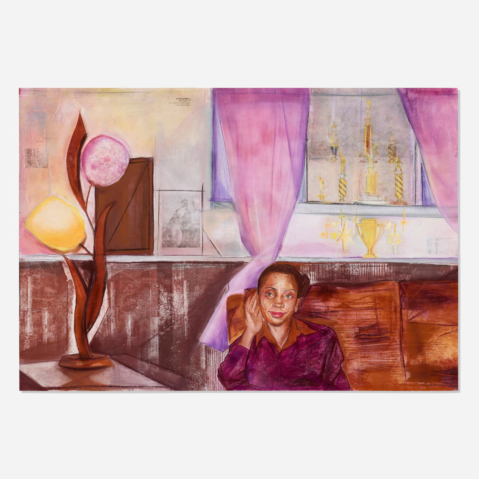 Sydney Vernon, Untitled: Sydney Vernon Untitled 2020 gouache, pastel and screenprint on paper 49.875 h x 69.75 w in (127 x 177 cm) Signed and dated to verso 'Sydney Vernon 2020'. This work will ship from Lambertville,