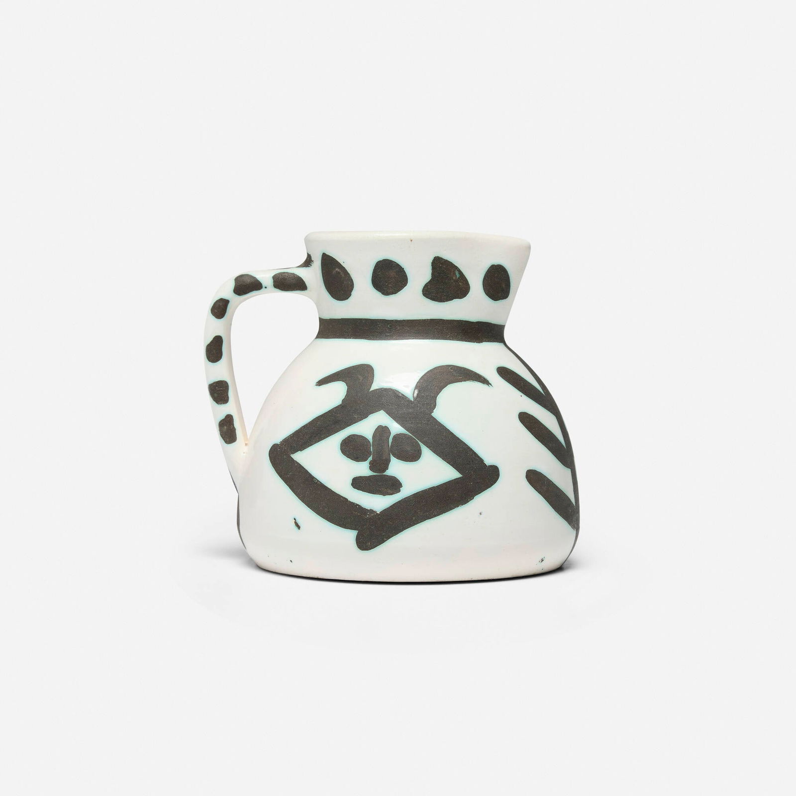 Pablo Picasso, Tetes: Pablo Picasso Tetes 1956 5 h x 6 w x 5.5 d in (13 x 15 x 14 cm) Impressed manufacturer's mark to underside 'Madoura Plein Feu' and 'Edition Picasso'. Glazed manufacturer's mark to underside 'Edition