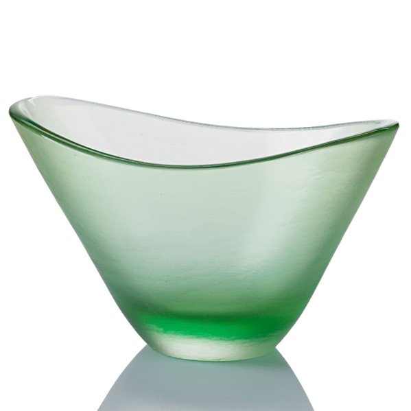 PAOLO VENINI; VENINI Inciso vase: PAOLO VENINI (1895 - 1959) VENINI Inciso vase, Italy, 1956-65; Etched three line mark, Venini Murano Italia; 6 1/2" x 11 3/4"