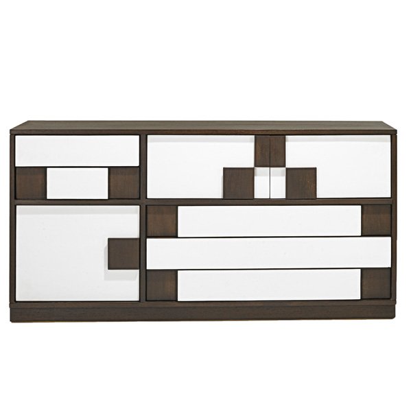 ICO PARISI Cabinet: ICO PARISI (1916 - 1996) BRUGNOLI MOBILI Cabinet, Italy, 1950s; Wenge, lacquer; Unmarked; 29 1/2" x 59" x 19 3/4"