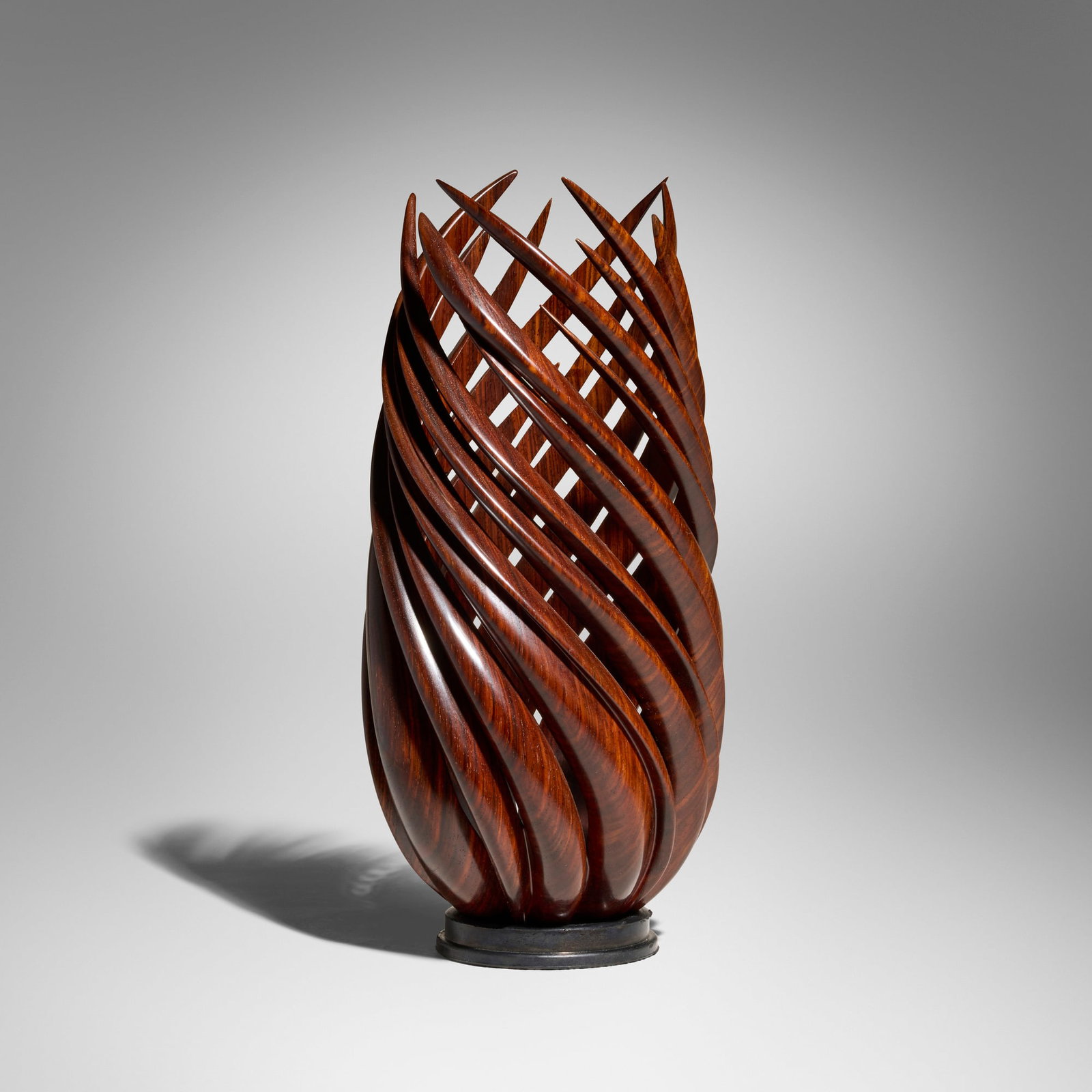 William Hunter, Serpentine Garden: William Hunter Serpentine Garden 1998cocobolo rubber stand: 1 h x 4 dia in (3 x 10 cm) 14 h x 6.625 dia in (36 x 17 cm) Incised signature, title, date and number to lower edge '#1295 Serpen