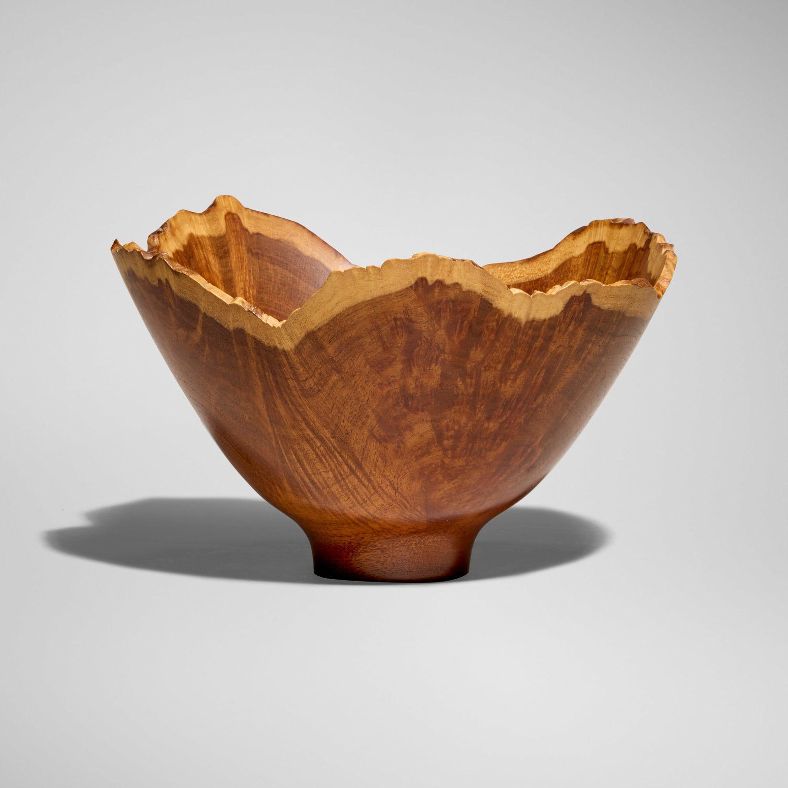 Bob Stocksdale, Bowl: Bob Stocksdale Bowl 1980mesquite 4.5 h x 7.5 dia in (11 x 19 cm) Incised signature, date and wood type to underside 'Bob Stockdale 1980 Mesquite from Texas'. Provenance: