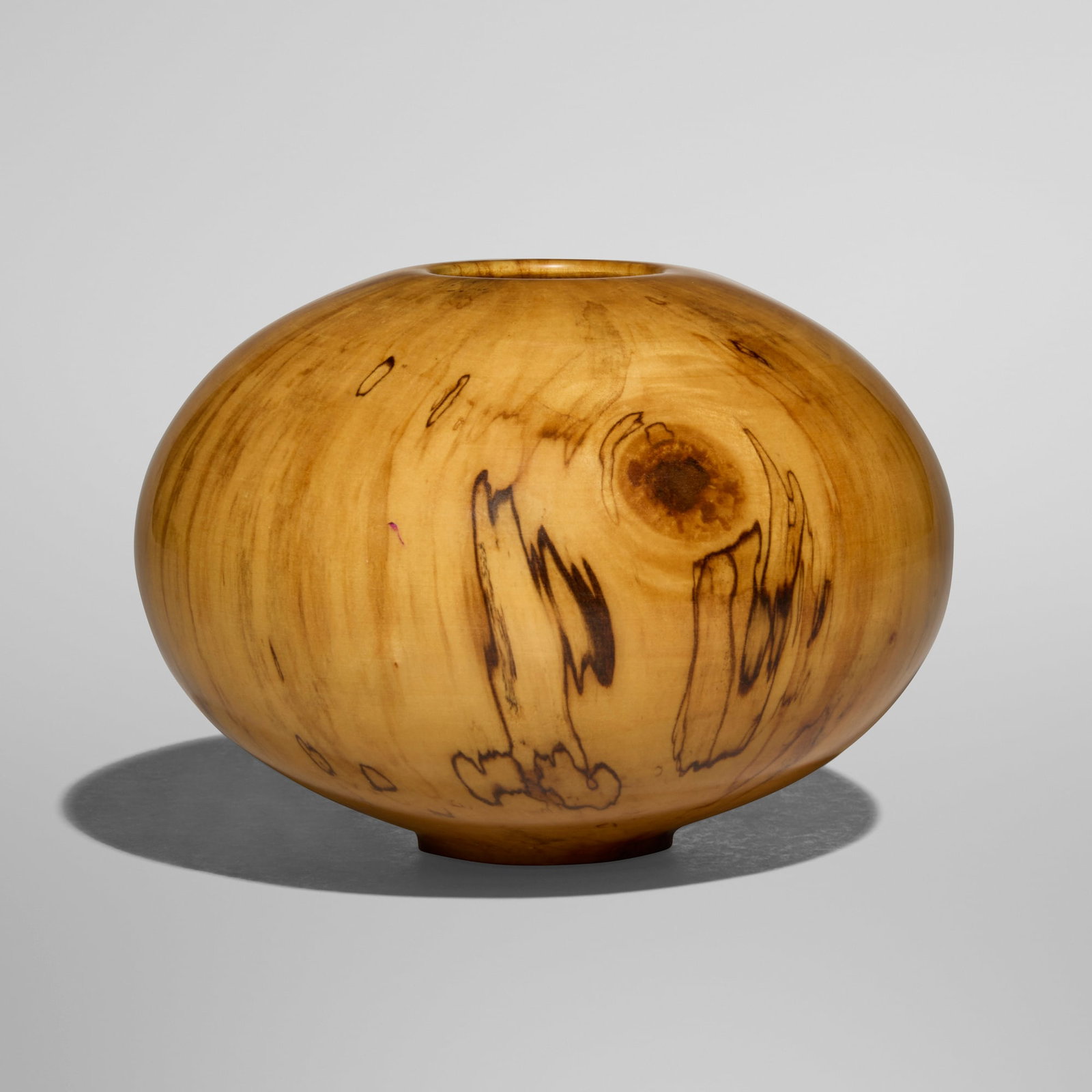 Philip Moulthrop, Spalted Silver Maple Globe: Philip Moulthrop Spalted Silver Maple Globe 2005 spalted silver maple 4.25 h x 6 dia in (11 x 15 cm) certificate: 10 h x 8 w in (25 x 20 cm) Incised signature, date, number and wood type to