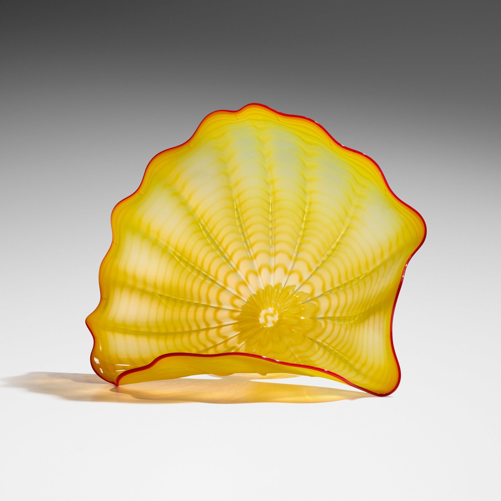 Dale Chihuly, Buttercup Yellow Persian: Dale Chihuly Buttercup Yellow Persian Portland Press 1997 hand-blown glass 9.375 h x 12 w x 8.875 d in (24 x 30 x 23 cm) Etched signature and number to underside 'Chihuly PP 97'. This
