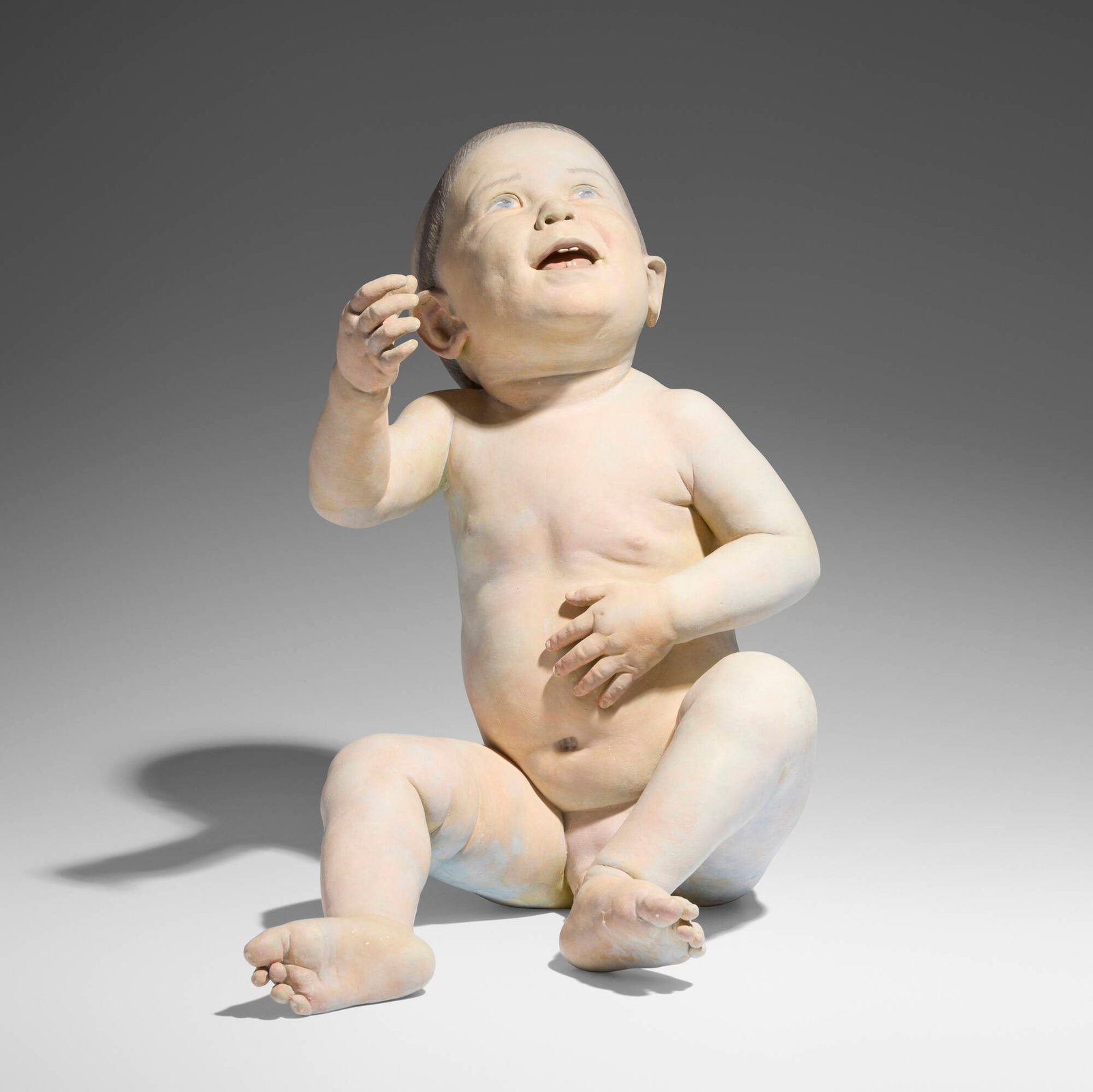 Judy Fox, Friar Tuck: Judy Fox Friar Tuck 1995terracotta, casein 18 h x 12.5 w x 13 d in (46 x 32 x 33 cm) Sold with a copy of the exhibition catalog Judy Fox: Skulpturen/Sculpture 1990-2005.