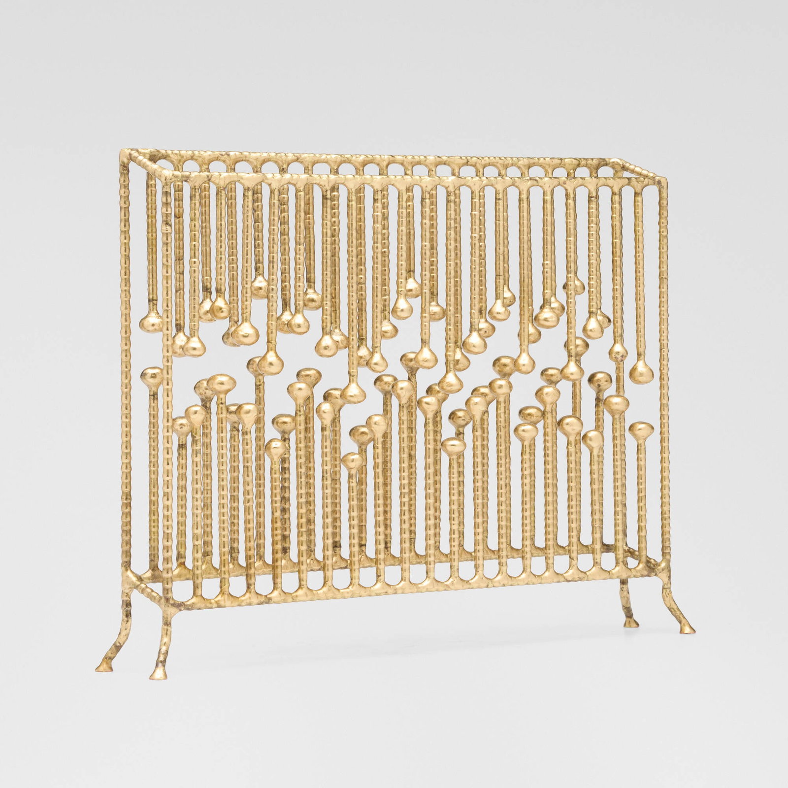 Douglas Ihlenfeld, Luminous Screen: Douglas Ihlenfeld Luminous Screen 2025 brass-coated steel, lacquer 10.75 h x 13.25 w x 2.25 d in (27 x 34 x 6 cm) This work will ship from Lambertville, New Jersey.