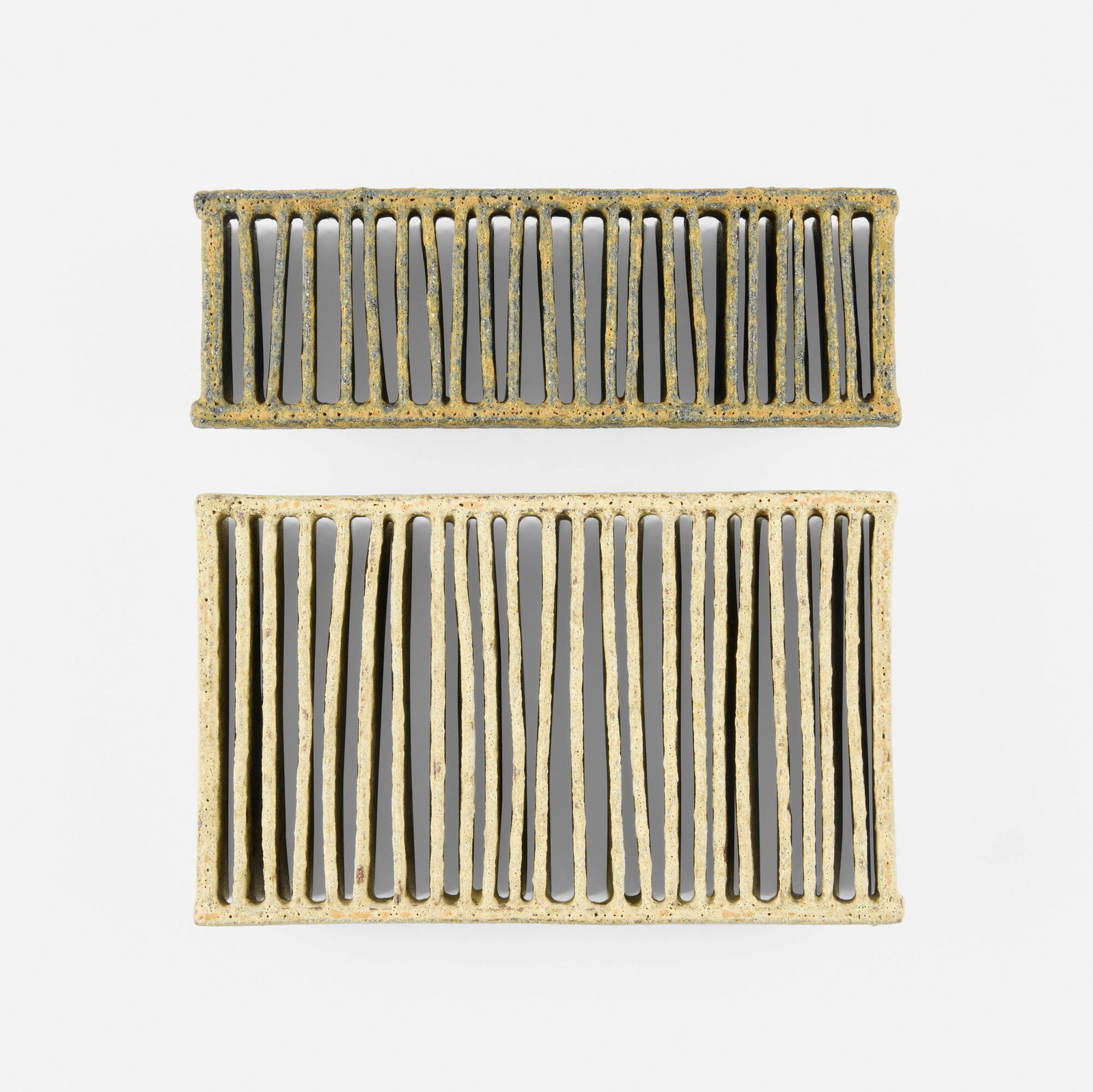 Annie Turner, Loders Cut: Annie Turner Loders Cut c. 2014 glazed stoneware 6.75 h x 6.375 w x 1.25 d in (17 x 16 x 3 cm) Provenance: Joanna Bird Pottery, London | Collection of Timothy and Ann Duffield This work will