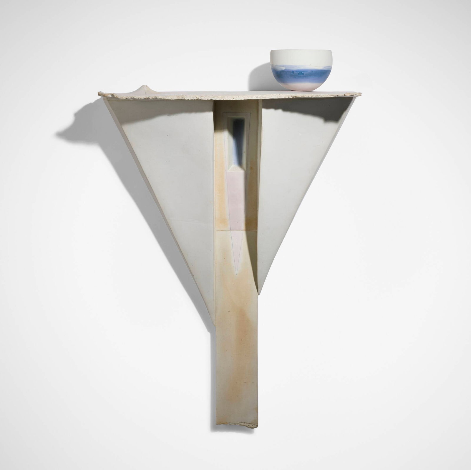 Paula Winokur, Table with Bowl: Series II: Paula Winokur Table with Bowl: Series II 1987porcelain 38.75 h x 27 w x 11 d in (98 x 69 x 28 cm) Signed and dated to underside of shelf 'Paula Winokur 1987'. This work wil