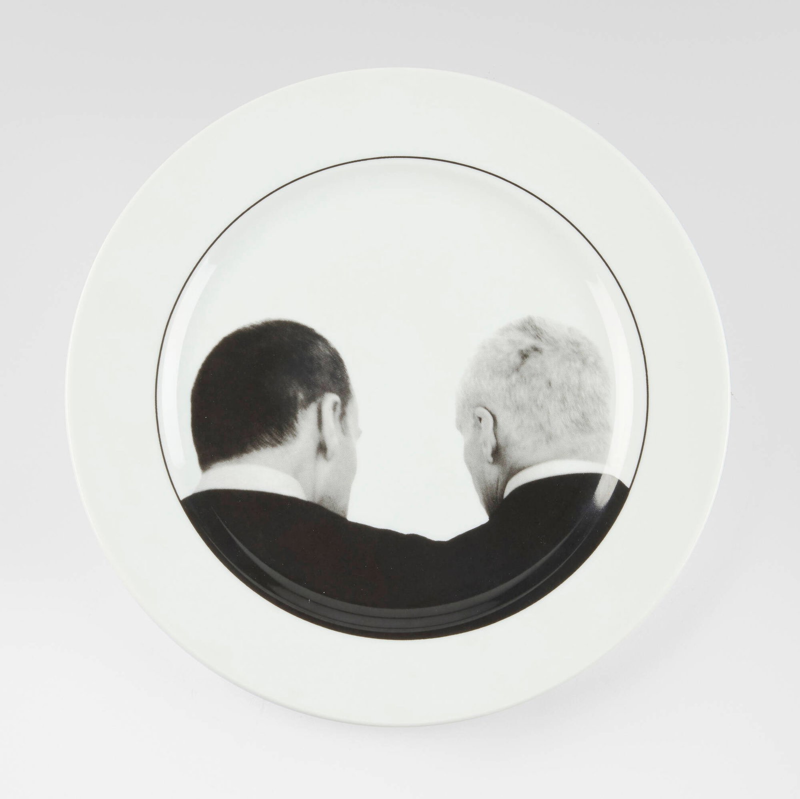 Marek Cecula and Daga Kopala, Garth Clark and Mark Del Vecchio Anniversary plate: Marek Cecula and Daga Kopala Garth Clark and Mark Del Vecchio Anniversary plate 2005transfer-printed porcelain 0.875 h x 10.25 dia in (2 x 26 cm) Printed manufacturer's mark and number to unde