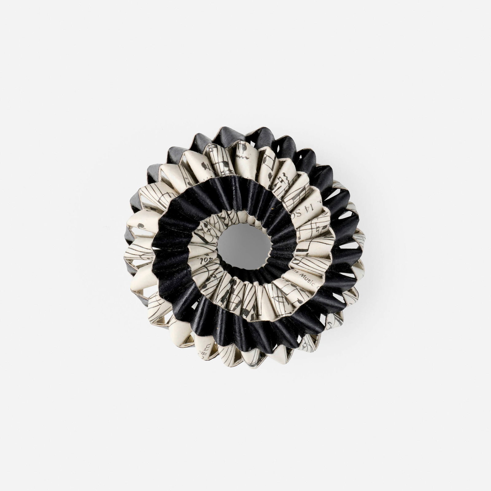 Francesca Vitali, Brooch: Francesca Vitali Brooch c. 2010 acrylic-coated paper 3.375 h x 3.375 w x 1.5 d in (9 x 9 x 4 cm) Provenance: Collection of Marge Brown Kalodner and Philip Kalodner This work will ship from