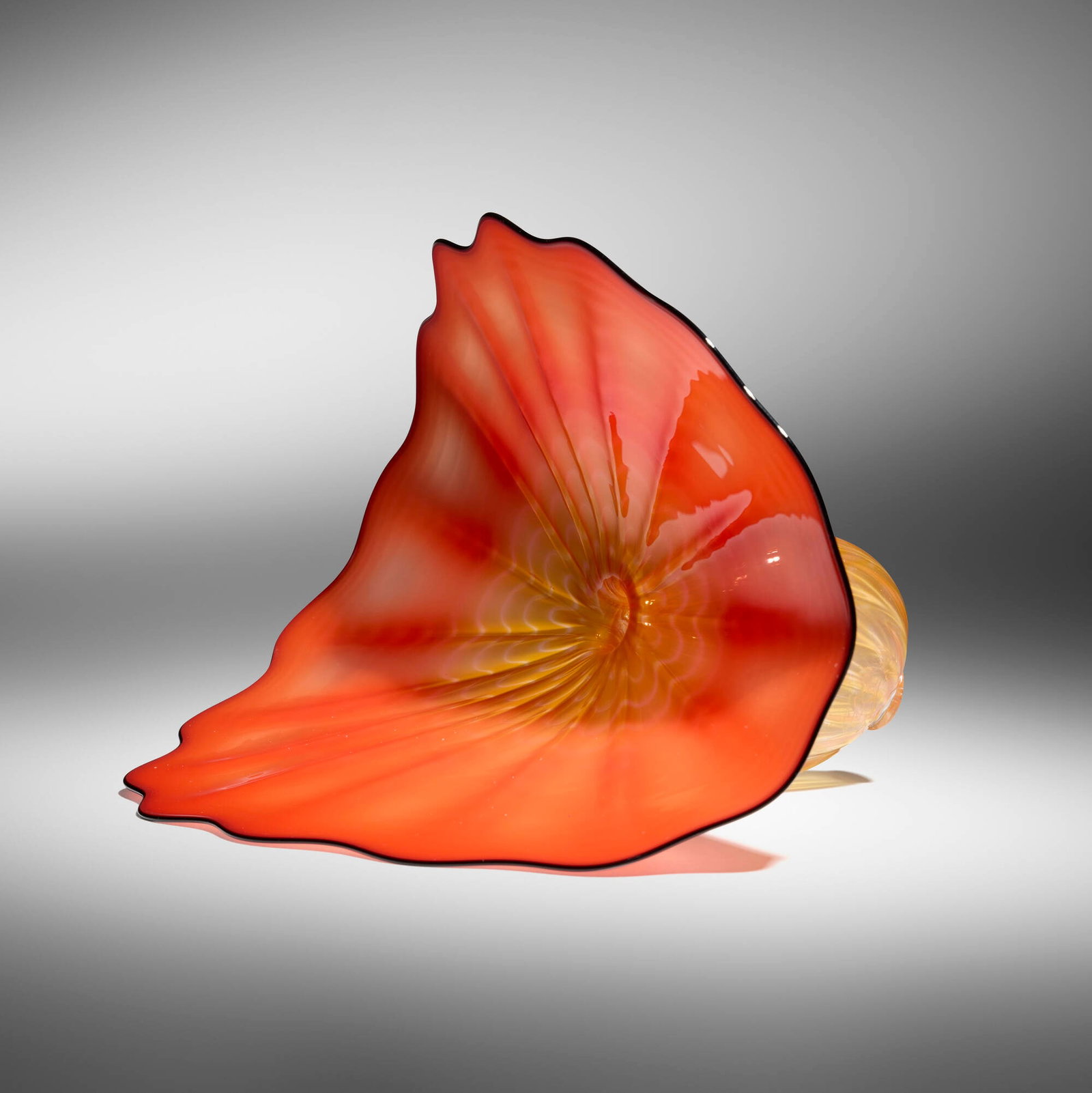 Dale Chihuly, Red Persian: Dale Chihuly Red Persian 1994 hand-blown glass 6.875 h x 10 w x 7.125 d in (17 x 25 x 18 cm) Etched signature and date to underside 'Chihuly 94'. This work will ship from Lambertville, New