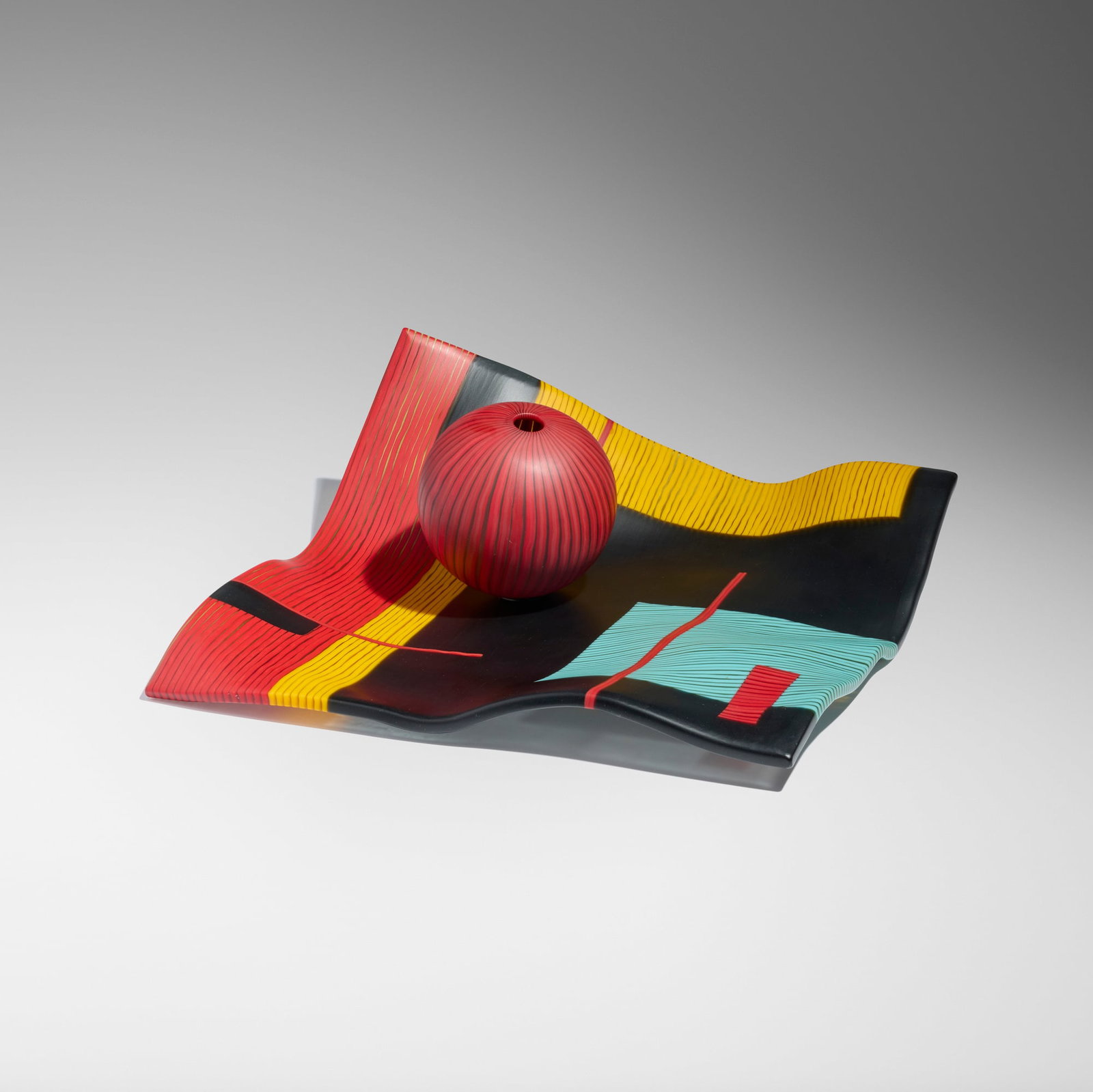 Steven Klein, Exploration XXIII: Steven Klein Exploration XXIII 2003 kiln-formed and hand-blown glass 6.5 h x 19 w x 19 d in (17 x 48 x 48 cm) Etched signature to each element 'Steven Klein' and date to larger element '2003'. 