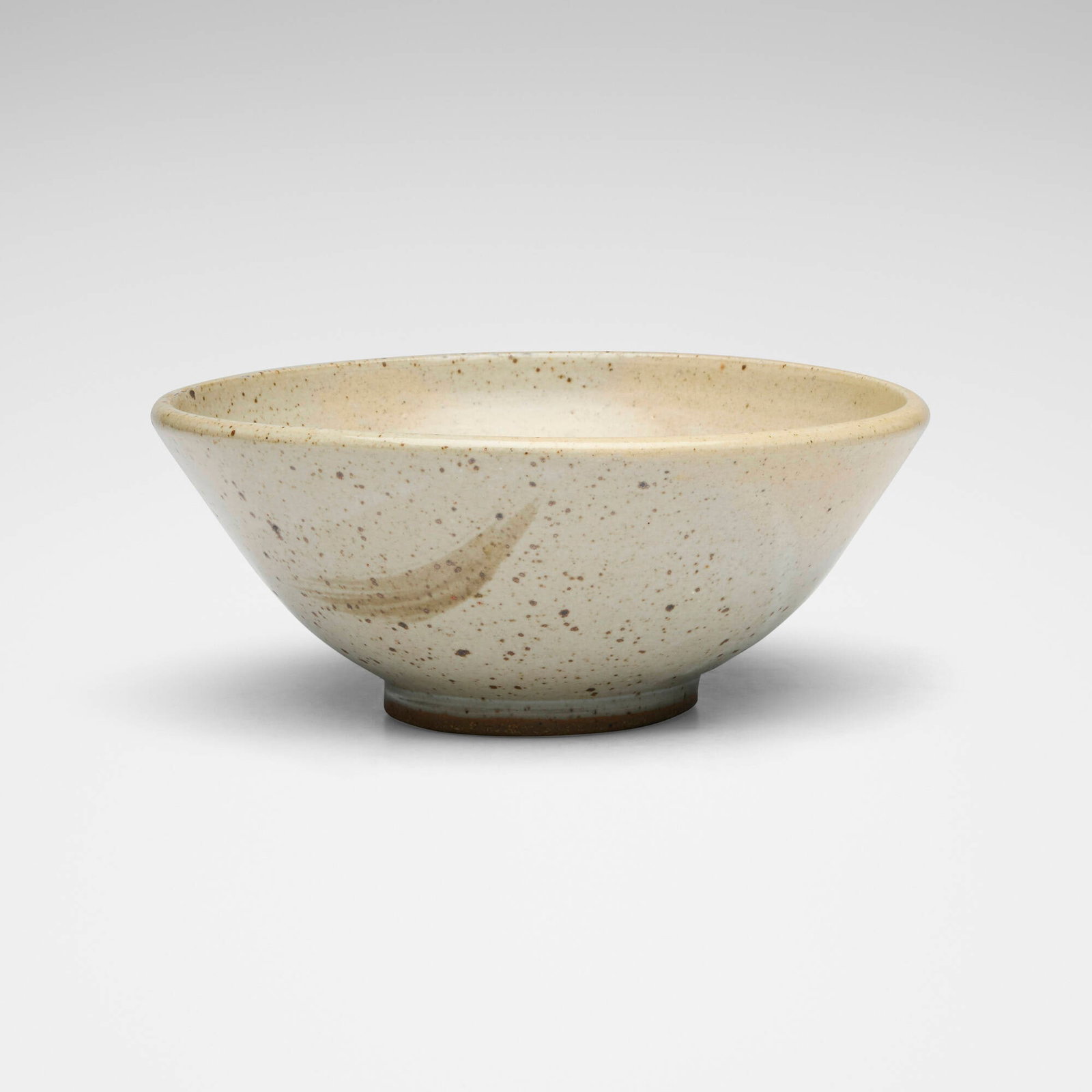 Toshiko Takaezu, Tea bowl: Toshiko Takaezu Tea bowl c. 1985glazed stoneware 3.625 h x 8.375 dia in (9 x 21 cm) Incised artist mark to underside. Provenance: Acquired directly from the artist, Col