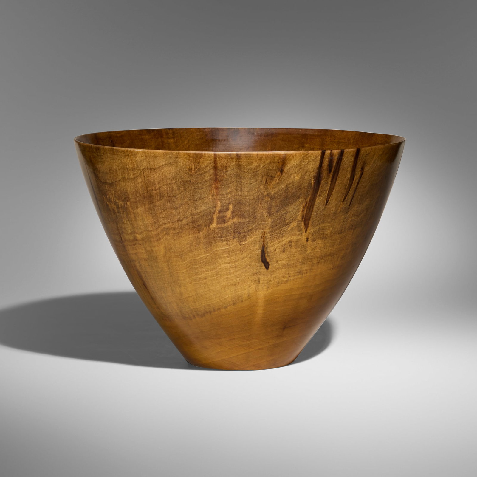 Ed Moulthrop, Tulipwood Bowl: Ed Moulthrop Tulipwood Bowl c. 1990tulipwood 10.125 h x 14.75 dia in (26 x 37 cm) Incised signature and wood type to underside 'Moulthrop Figured Tulipwood' with branded 'M'. Incised si