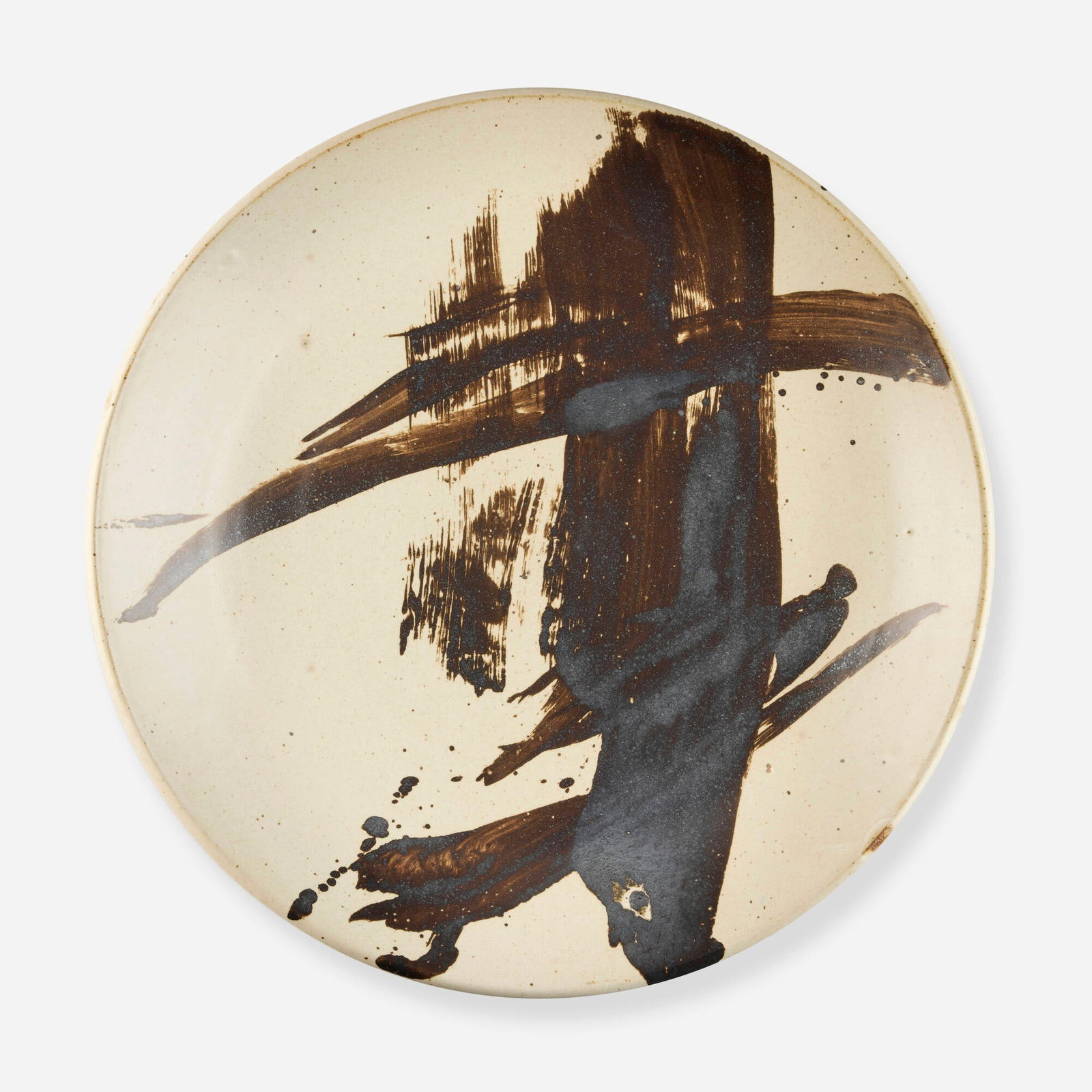 Warren Mackenzie, Charger: Warren Mackenzie Charger 2010glazed stoneware 4 h x 19.25 dia in (10 x 49 cm) Impressed artist's chop mark to underside. Provenance: Lucy Lacoste Gallery, Concord, MA |