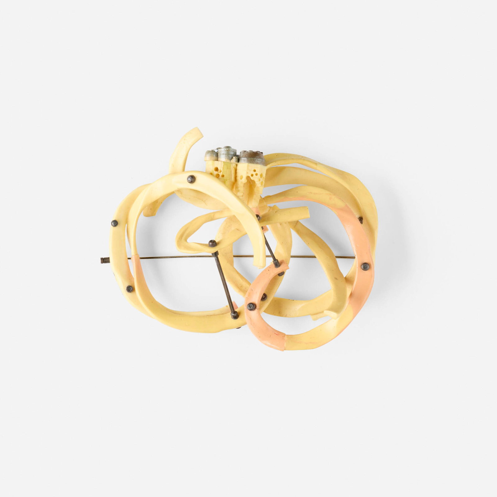 Contemporary, Brooch: Contemporary Brooch resin, base metal 4.125 h x 4.875 w x 1.625 d in (10 x 12 x 4 cm) Provenance: Collection of Marge Brown Kalodner and Philip Kalodner This wor