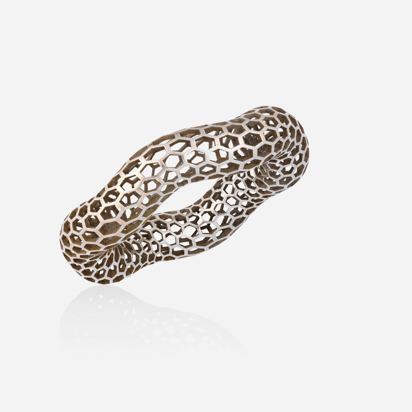 Doug Bucci, 'Islet' stainless steel bracelet: Doug Bucci 'Islet' stainless steel bracelet Similar examples from this edition are held in the collection of the LACMA, Los Angeles and in The Museum of Fine Arts, Houston. Of undulating geometric des