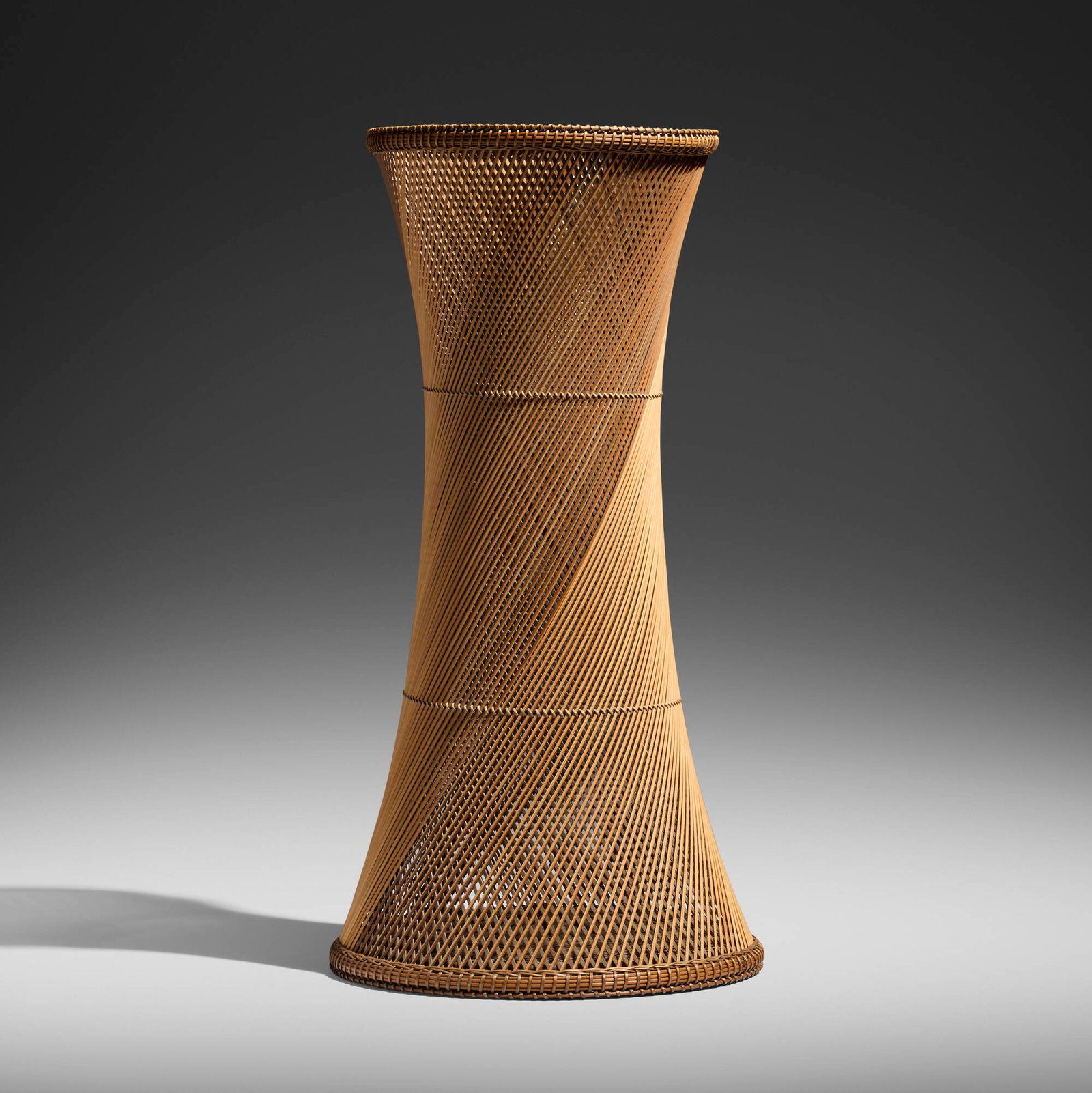 Fujitsuka Shosei, Nova: Fujitsuka Shosei Nova 2007 madake, rattan 17 h x 8.75 dia in (43 x 22 cm) Incised signature in kanji to underside. Sold with original signed artist's box (tomobako) and a digital copy of the