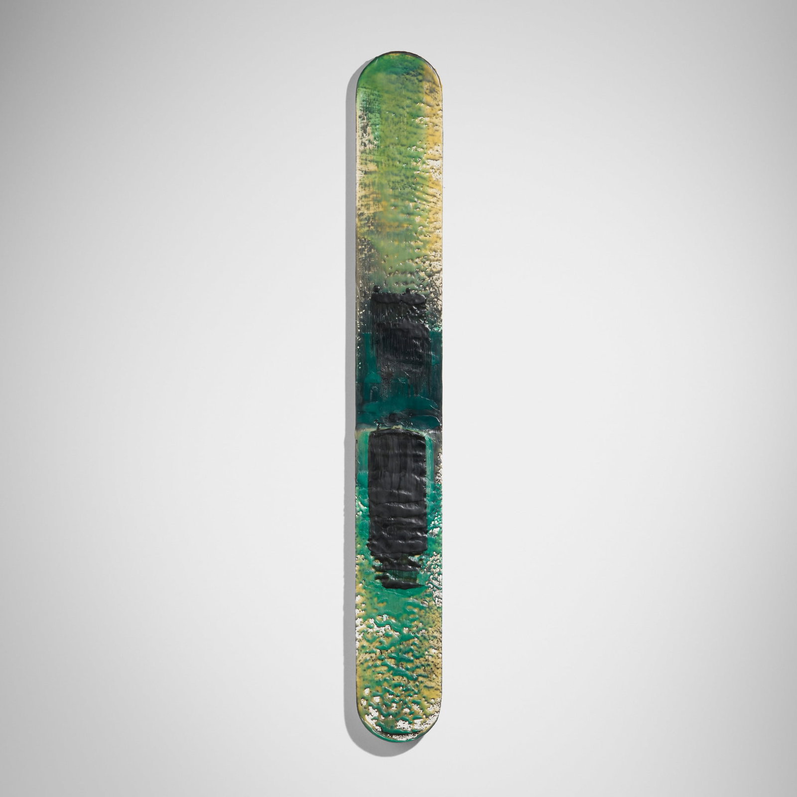 Lynda Benglis, N.Z. of N.M.: Lynda Benglis N.Z. of N.M. 1994 purified pigmented beeswax, dammar resin and gesso on Masonite 36 h x 4.625 w x 1.5 d in (91 x 12 x 4 cm) Signed, titled and dated to verso 'L Benglis 94 N.Z. of