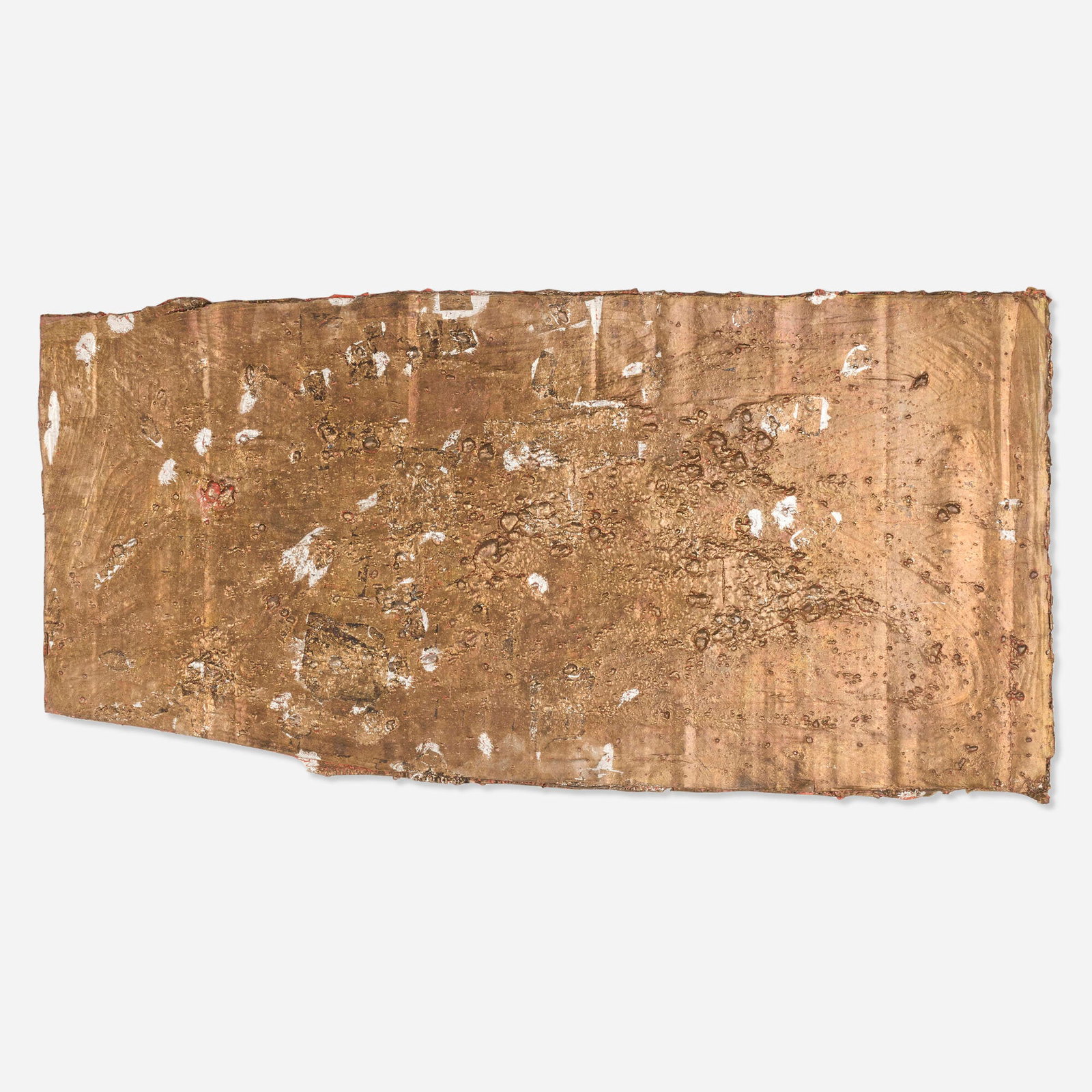 Franz West, Untitled (Karton Silber): Franz West Untitled (Karton Silber) 1989 cardboard with applied gesso and silver color 28.25 h x 49 w in (72 x 124 cm) This work is registered in the archive of Franz West Privatstiftung.
