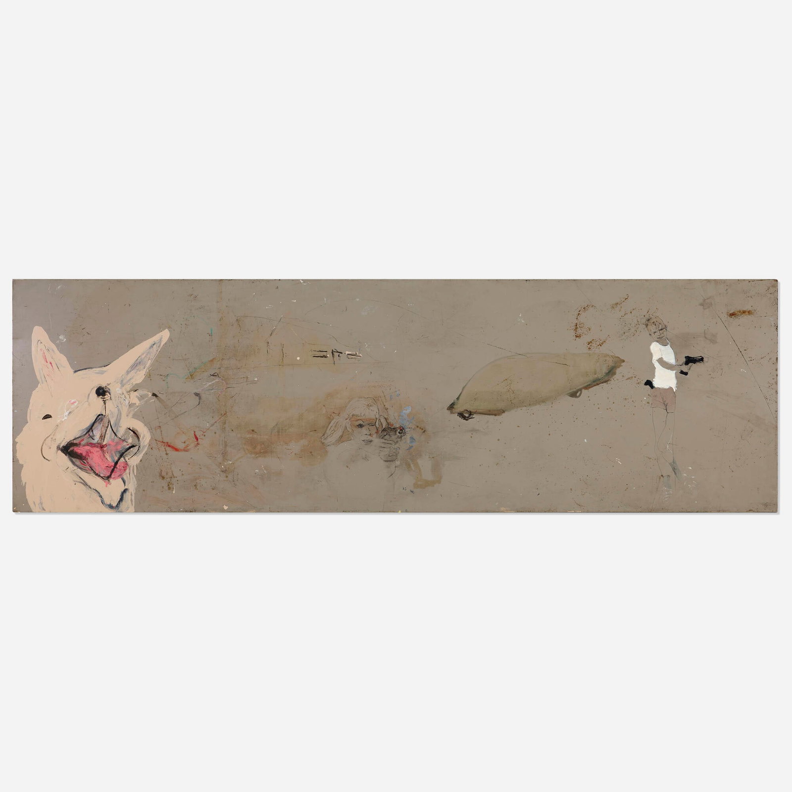 Cecily Brown, Untitled: Cecily Brown Untitled 1993 oil and enamel on metal panel 22 h x 72 w in (56 x 183 cm) Provenance: The Artist | Acquired from the previous in 1993 by Ronald Bowen | Roseberrys,