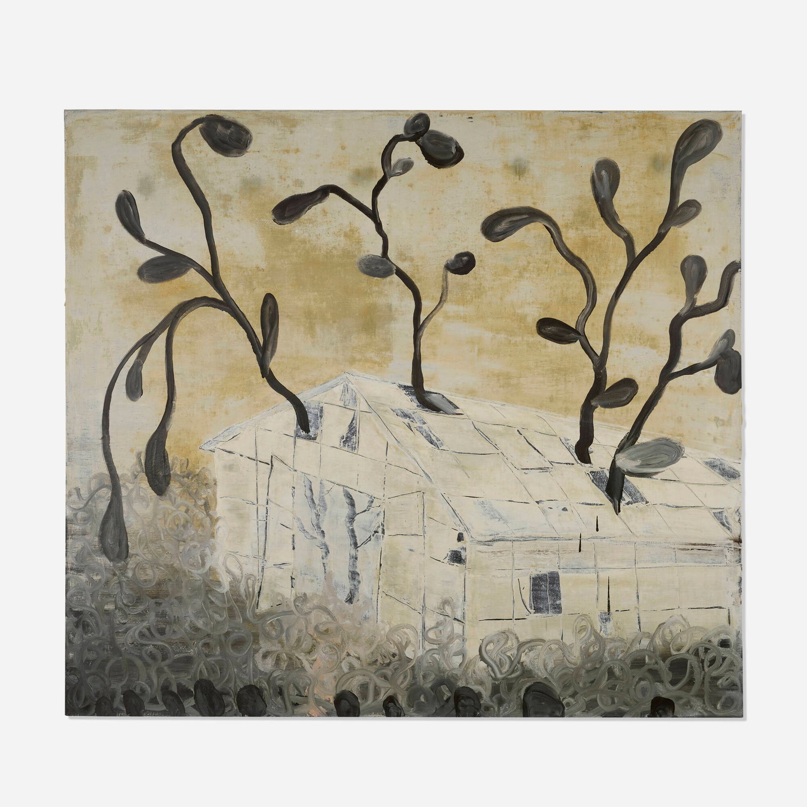 Norbert Schwontkowski, Treib Haus: Norbert Schwontkowski Treib Haus 2006 oil on canvas 70.75 h x 78.5 w in (180 x 199 cm) Signed and dated to verso 'Schwontkowski 2006'. Provenance: Contemporary Fine Arts, Berlin | Mitchell-Innes &