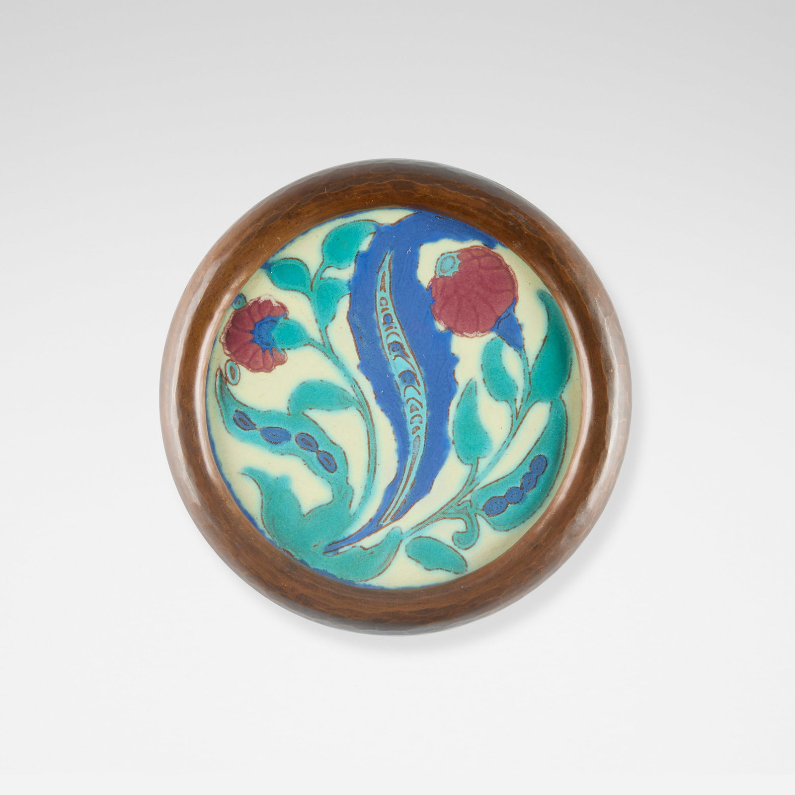 California Faience and Dirk van Erp, Trivet with Iznik-style floral decoration (1 of 4)