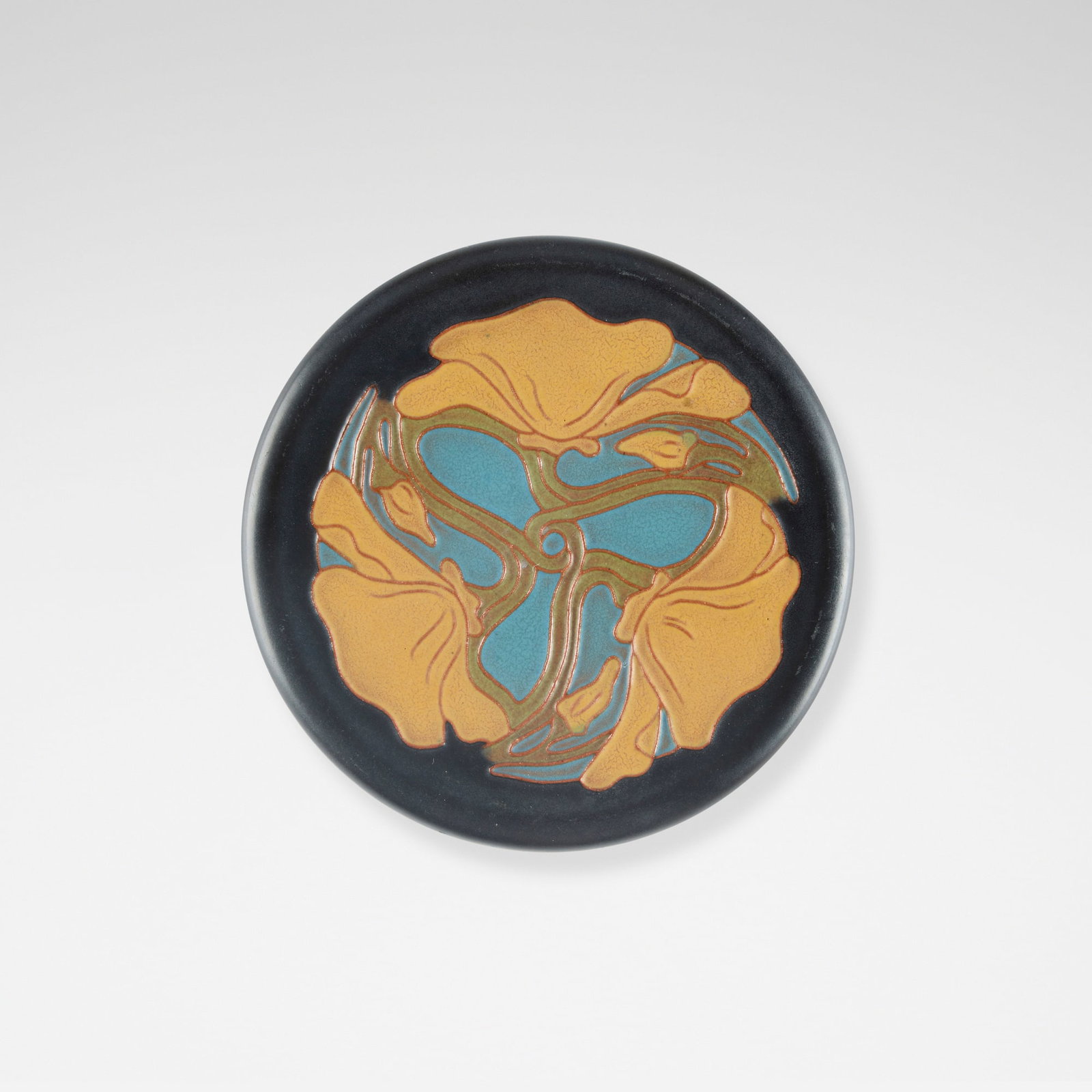 California Faience, Tile with California poppies (1 of 4)