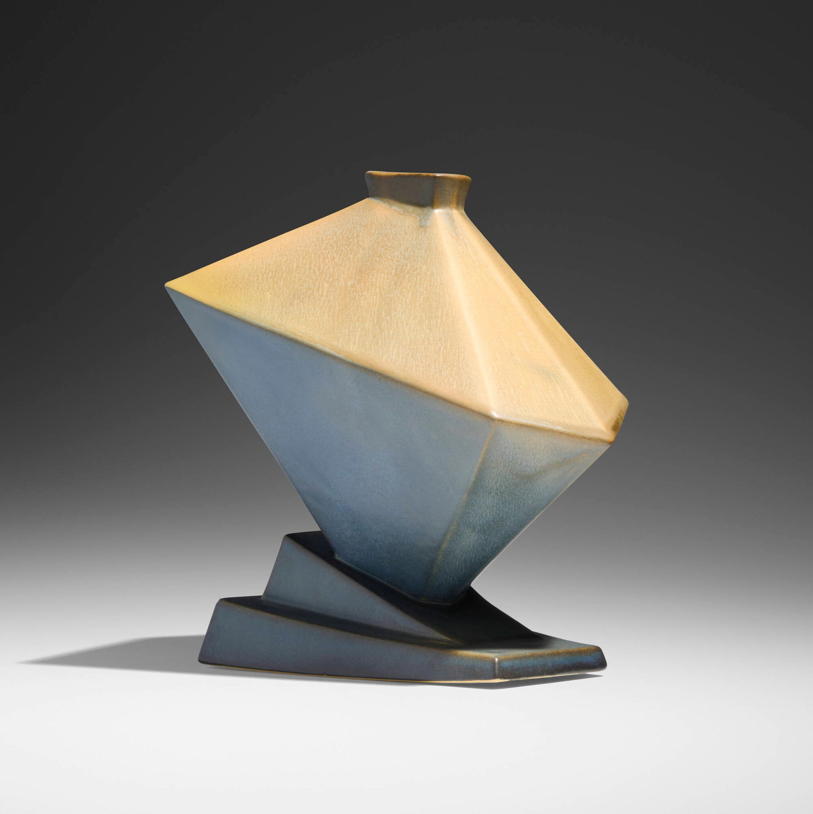 Roseville Pottery, Rare Futura Tank vase, model 412-9: Roseville Pottery Rare Futura Tank vase, model 412-9 USA, c. 1928 crystalline-glazed earthenware 9.5 h x 9 w x 8.25 d in (24 x 23 x 21 cm) Numbered to underside '412'.