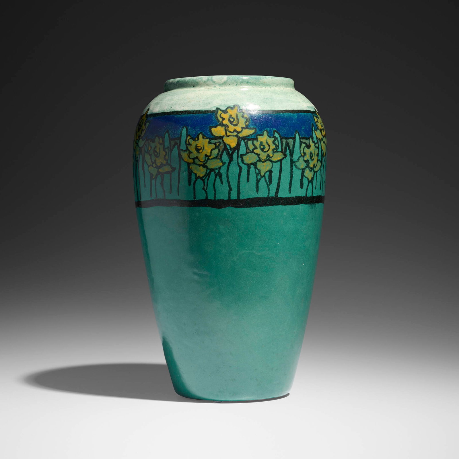 Paul Revere Pottery, Large vase with daffodils (1 of 4)