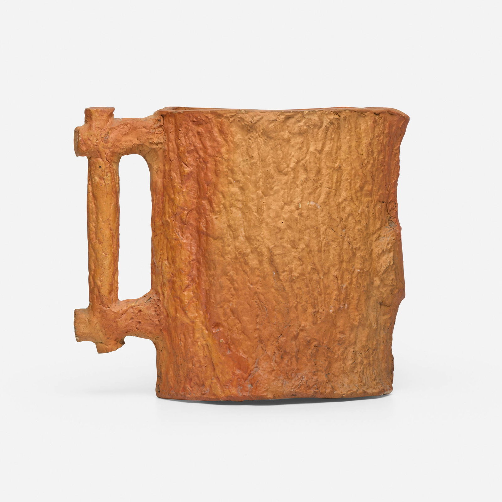 George E. Ohr, Tree trunk pitcher: George E. Ohr Tree trunk pitcher USA, 1892-94 molded and glazed earthenware 9.75 h x 11.25 w x 5.5 d in (25 x 29 x 14 cm) Impressed signature to underside 'GEO. E. OHR, BILOXI'. This work