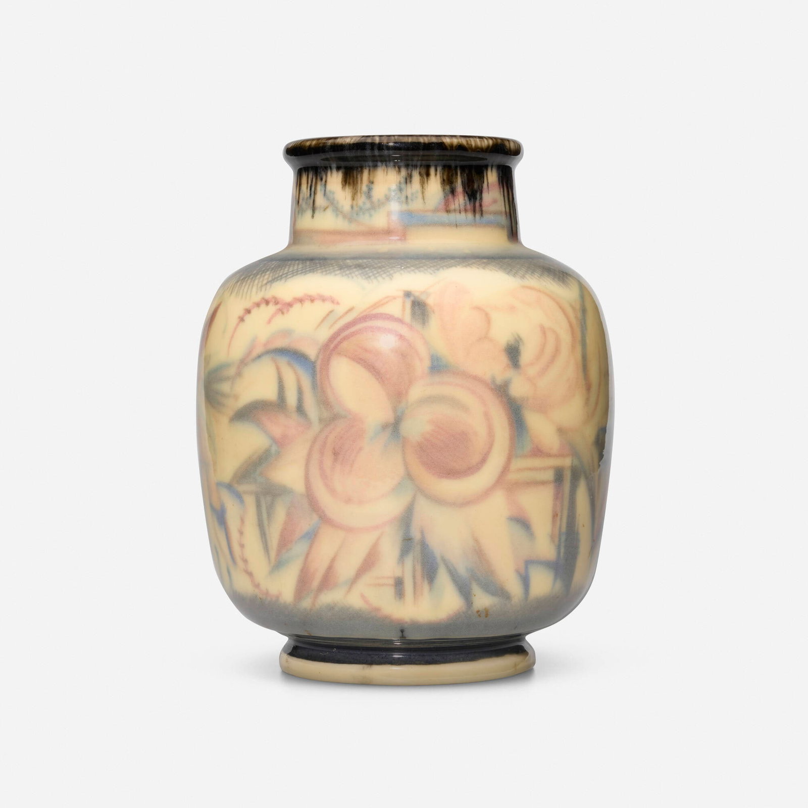 William E. Hentschel for Rookwood Pottery, Decorated Porcelain vase with stylized flowers (1 of 5)