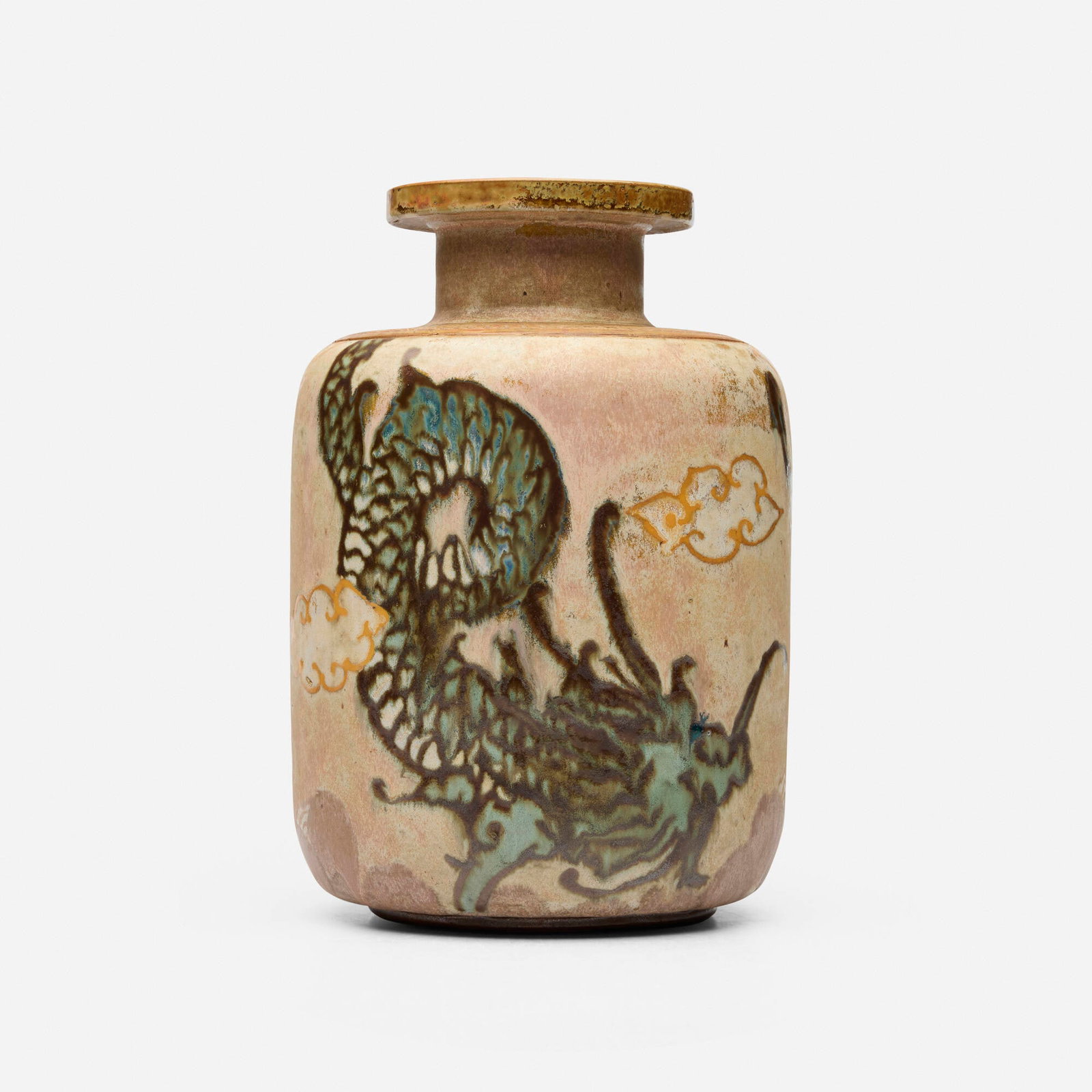 Georges Serre, Vase with Vietnamese/Cambodian-style dragons (1 of 5)