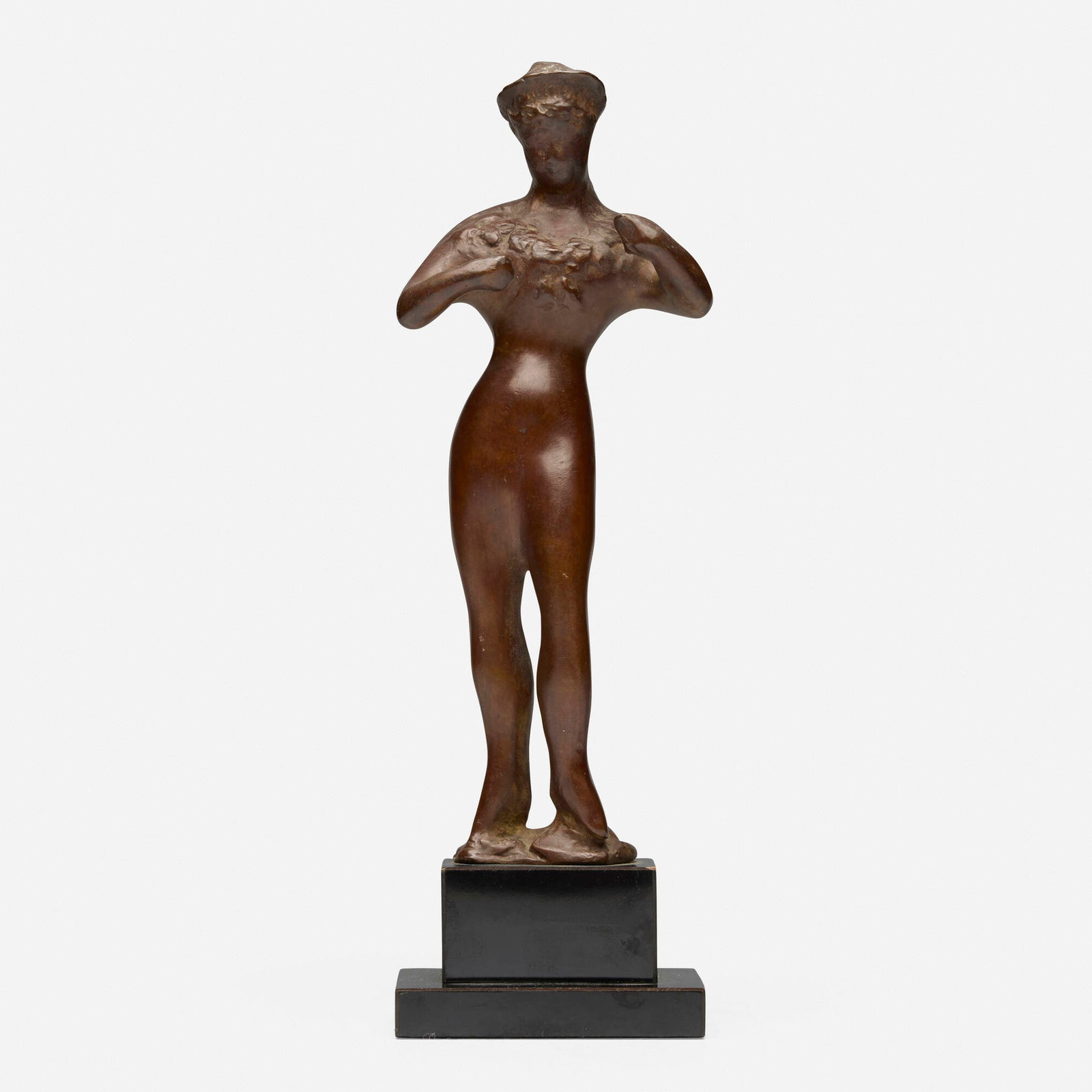 Elie Nadelman, Standing Figure: Elie Nadelman Standing Figure 1981 / 1985 bronze 10.75 h x 3.5 w x 2.25 d in (27 x 9 x 6 cm) Incised signature and number to base '? EN 4/8'. This work is number 4 from the edition of 8 produce