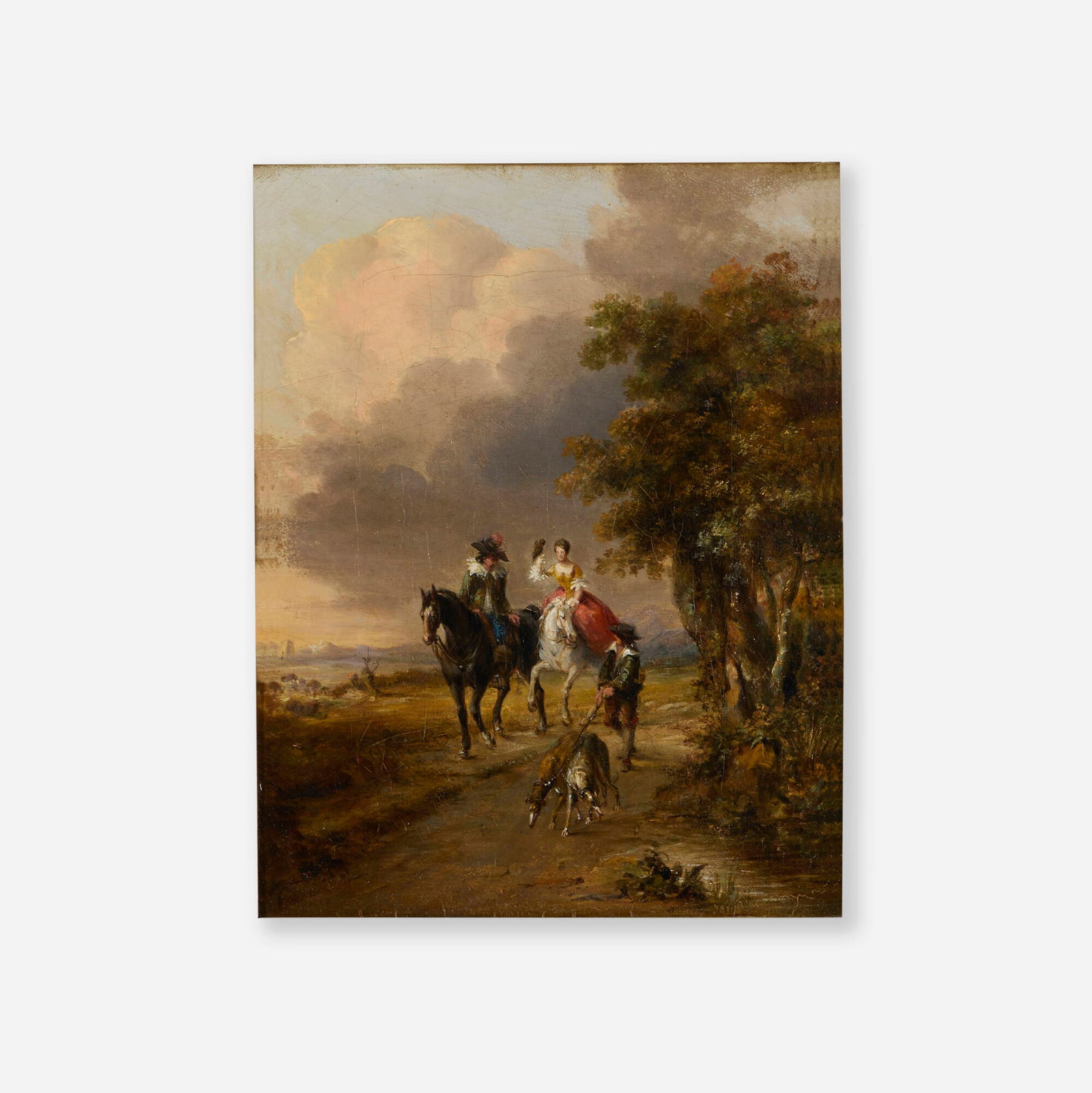 Jean-Louis-Ernest Meissonier, Riding: Jean-Louis-Ernest Meissonier Riding oil on canvas 10 h x 8.25 w in (25 x 21 cm) Signed to lower left 'E. Meissonier'. This work will ship from Lambertville, New Jersey.